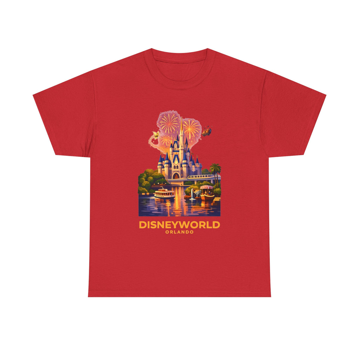 Disney World Castle Orlando Fireworks Cotton T‑Shirt