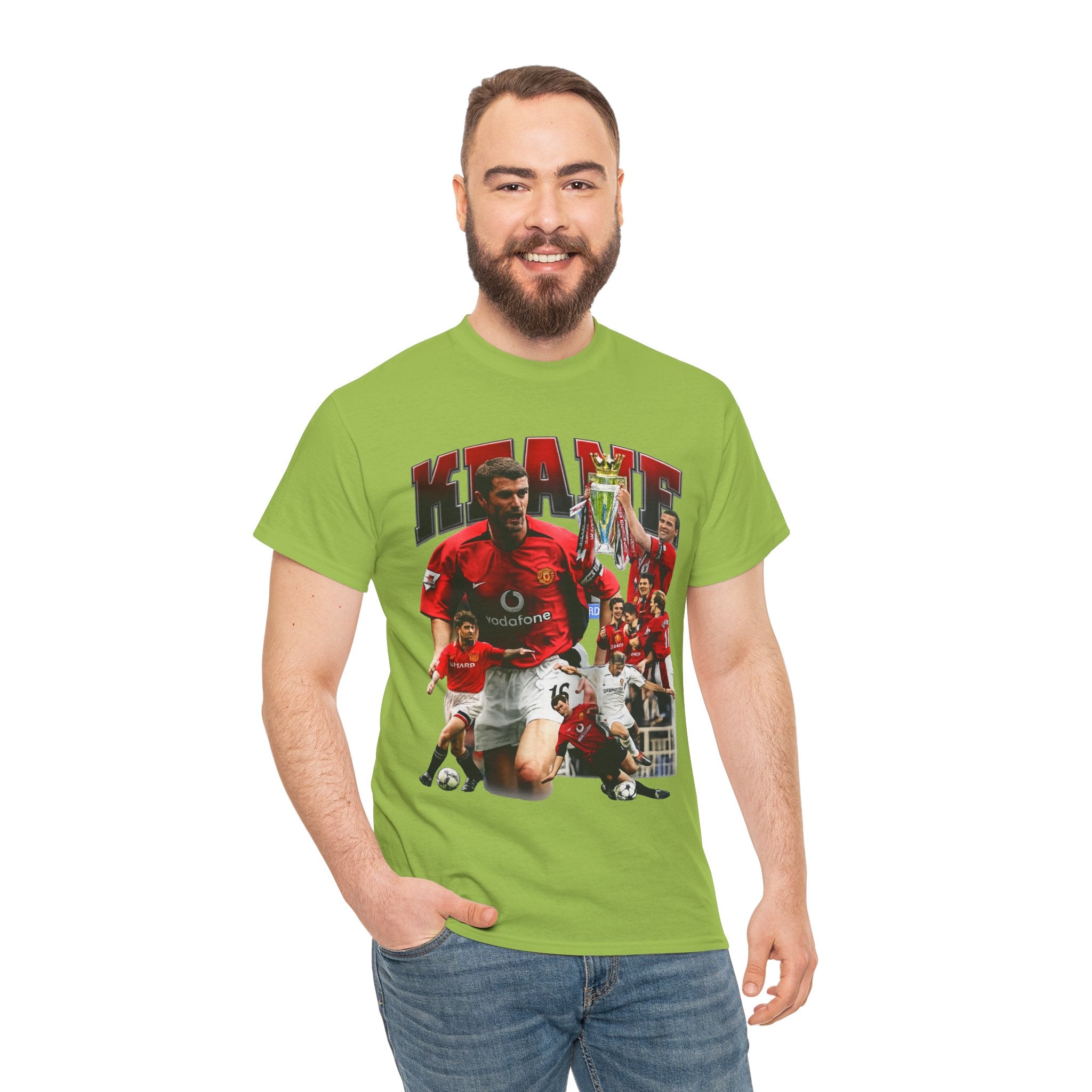 Roy Keane Football Legens Collage Tee — Retro Man United Tribute Shirt