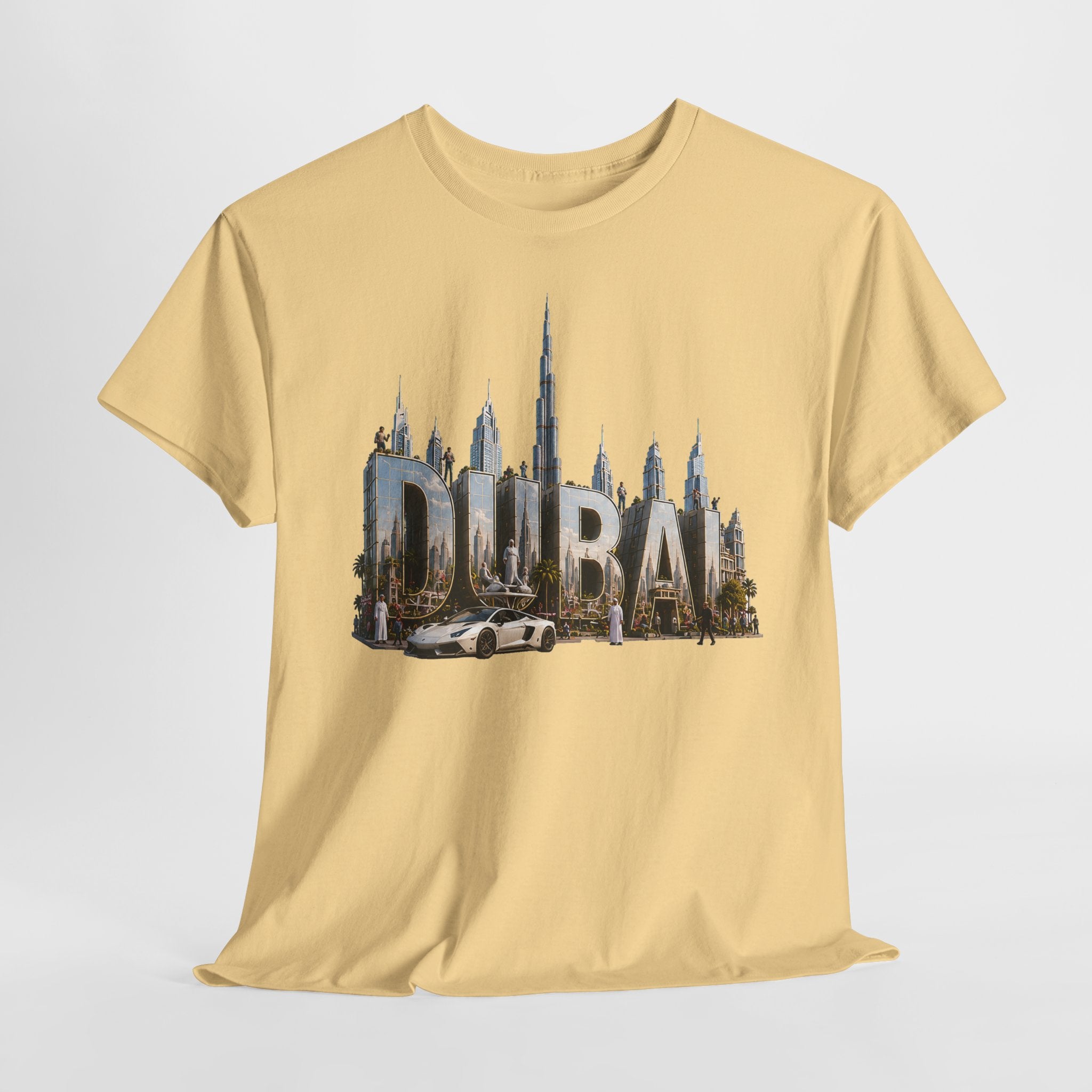 Dubai Skyline T-Shirt — Dubai Cityscape Graphic Tee with Burj Khalifa