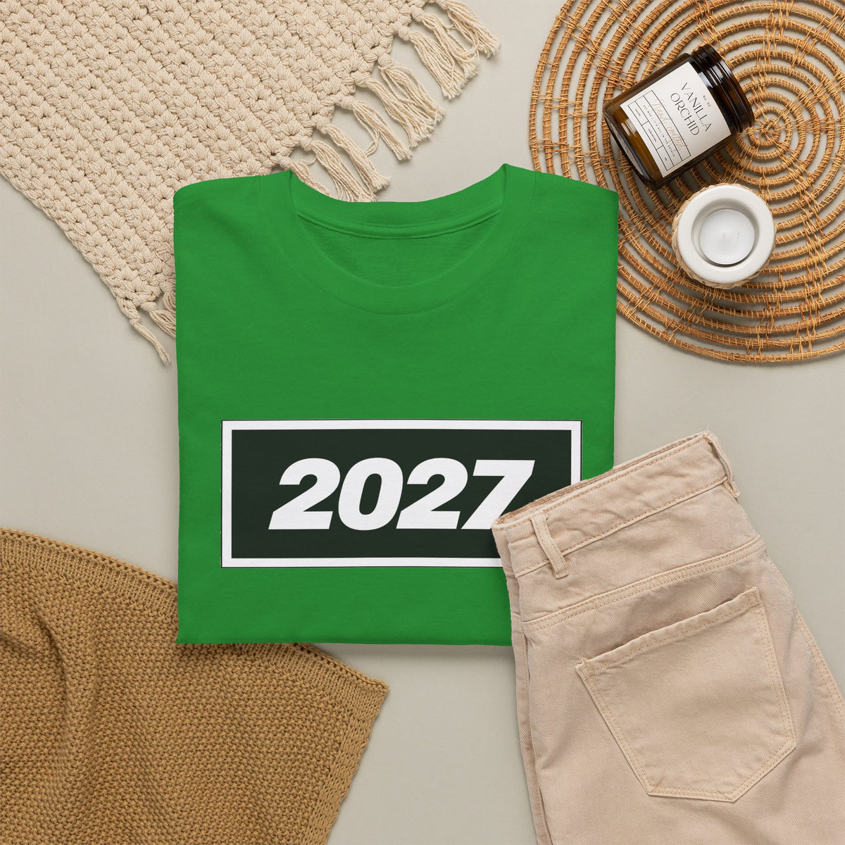 Oasis Inspired 2027 Graphic Tee — Minimal Year Rectangle T‑Shirt for New Year Celebrations