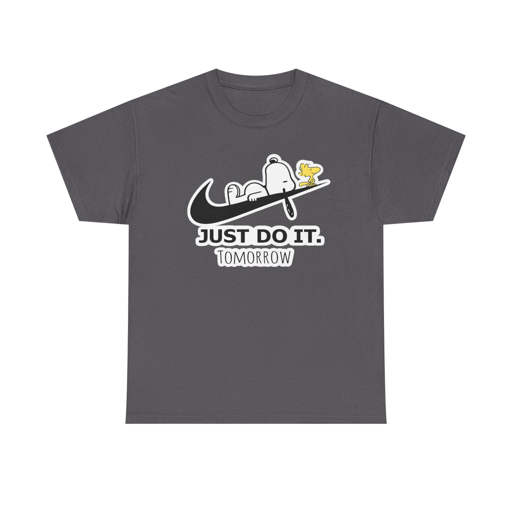 Snoopy "Just Do It Tomorrow" Graphic Cotton T-Shirt