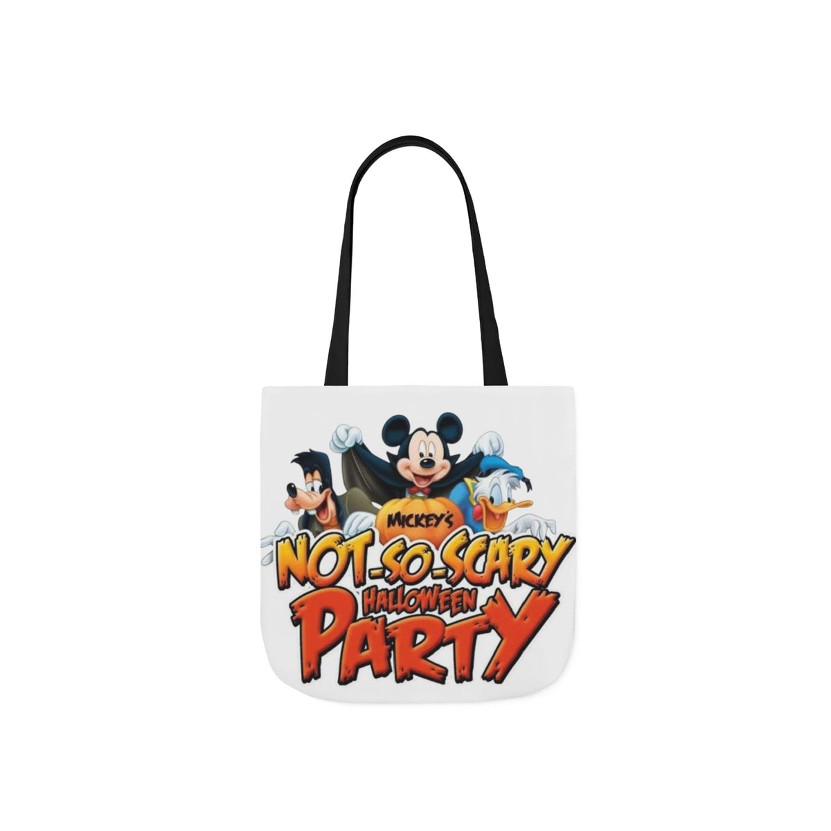 Halloween Party Canvas Tote Bag — "Not-So-Scary Halloween Party" Graphic