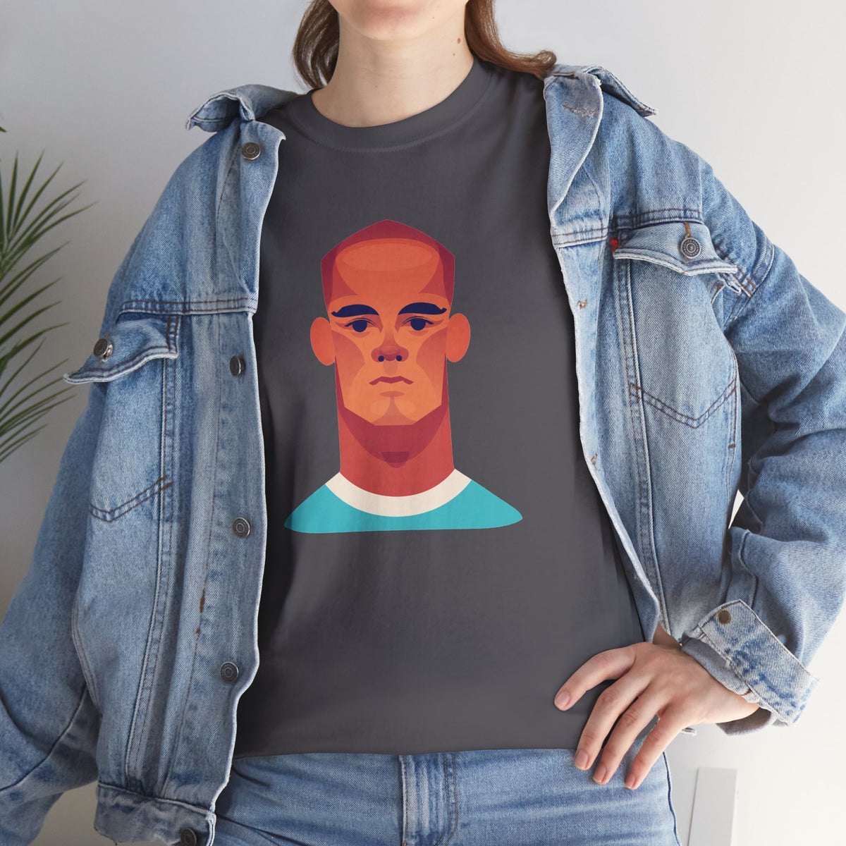 Vinny Kompany Manchester City Legend Minimalist Portrait Tee — Bold Stylized Face Graphic T-Shirt
