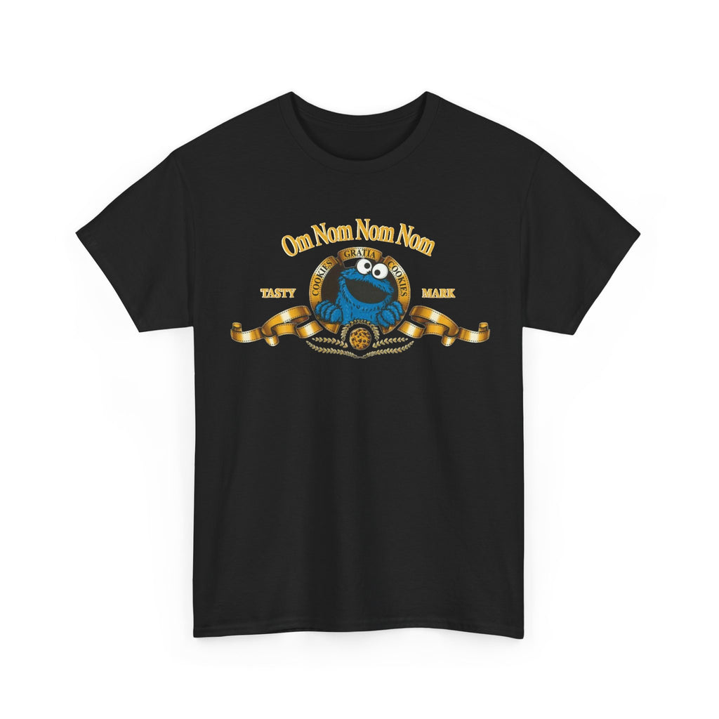 Cookie Monster "Om Nom Nom Nom" Vintage Badge Cotton T‑Shirt