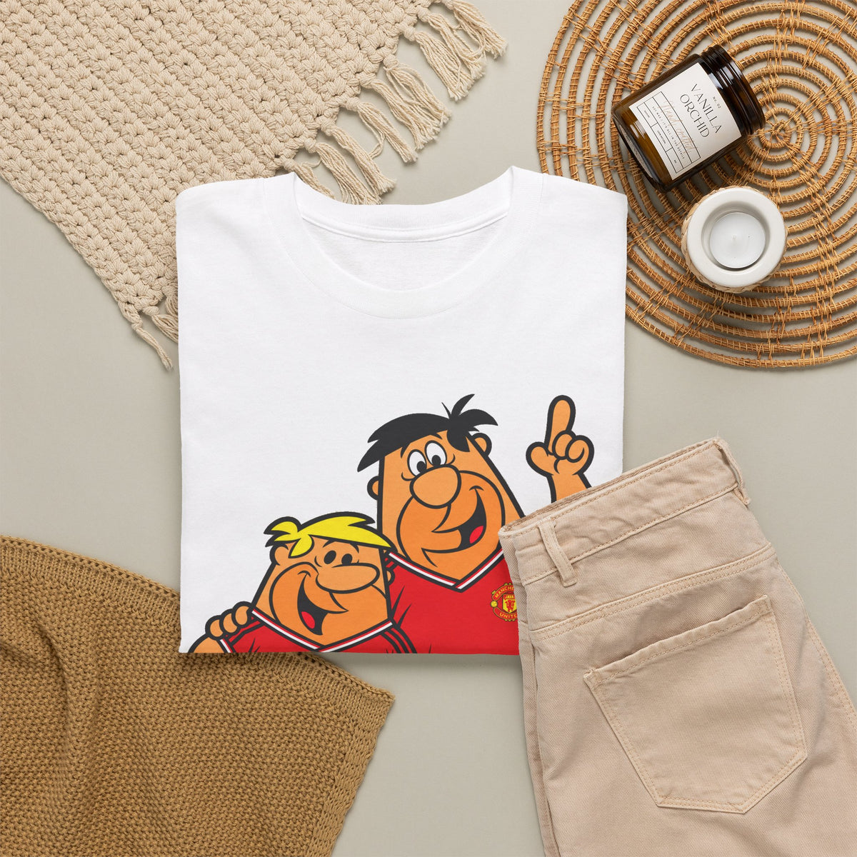 Manchester United The Flintstones Cartoon Football Fans T-Shirt