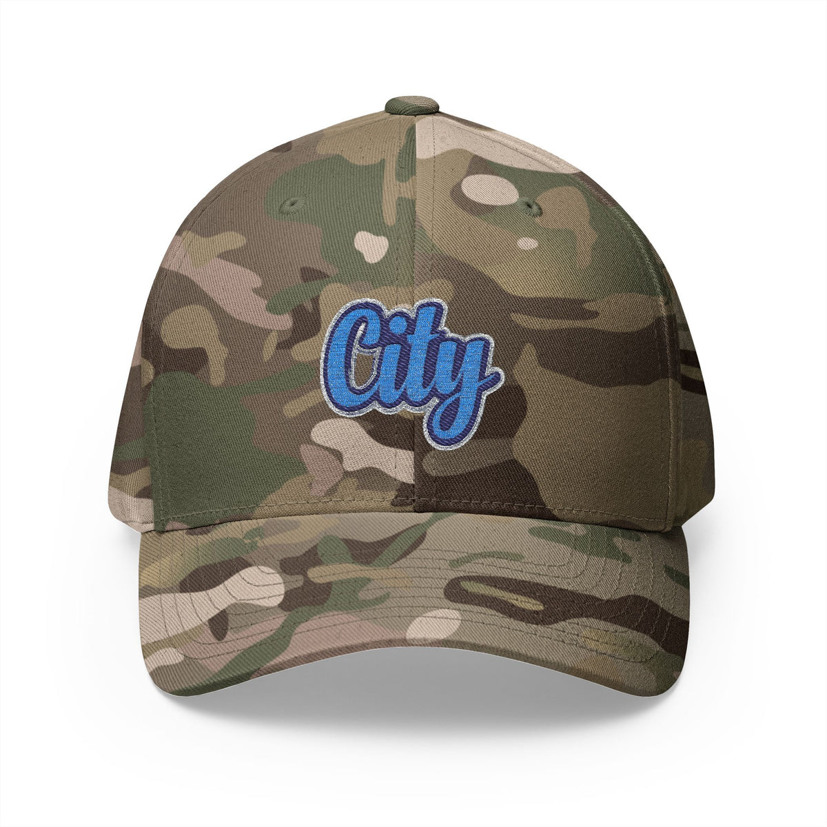 Embroidered "City" Script Closed-Back Baseball Cap