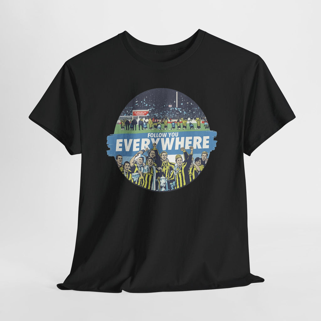 Manchester City Everywhere Soccer Crowd Graphic Tee — 'Follow You Everywhere' Fan Shirt