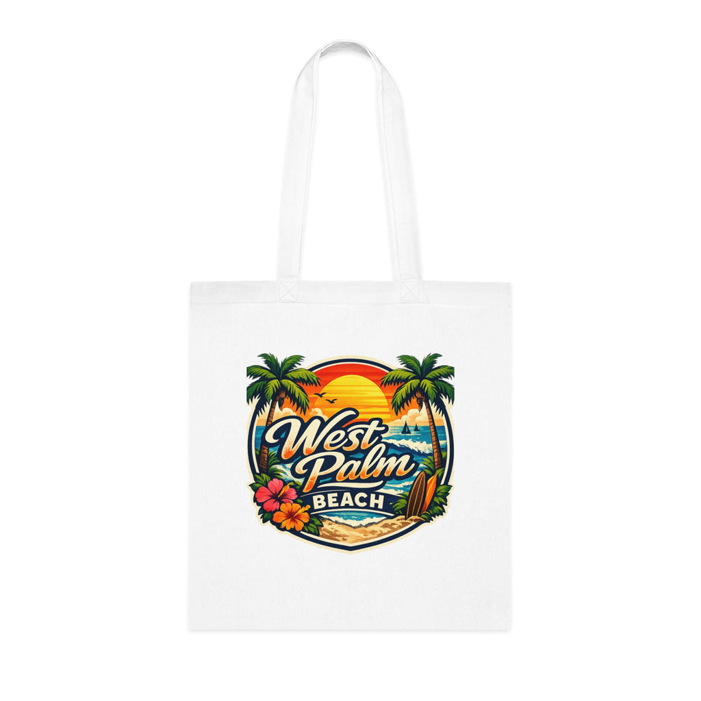 Rio de Janeiro / West Palm Beach Beach Tote — Retro Tropical Cotton Tote Bag