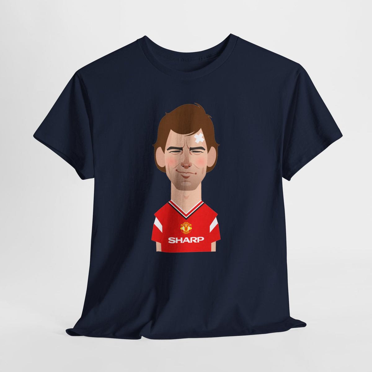 Bryan Robson Manchester United Legend Portrait Cotton T-Shirt
