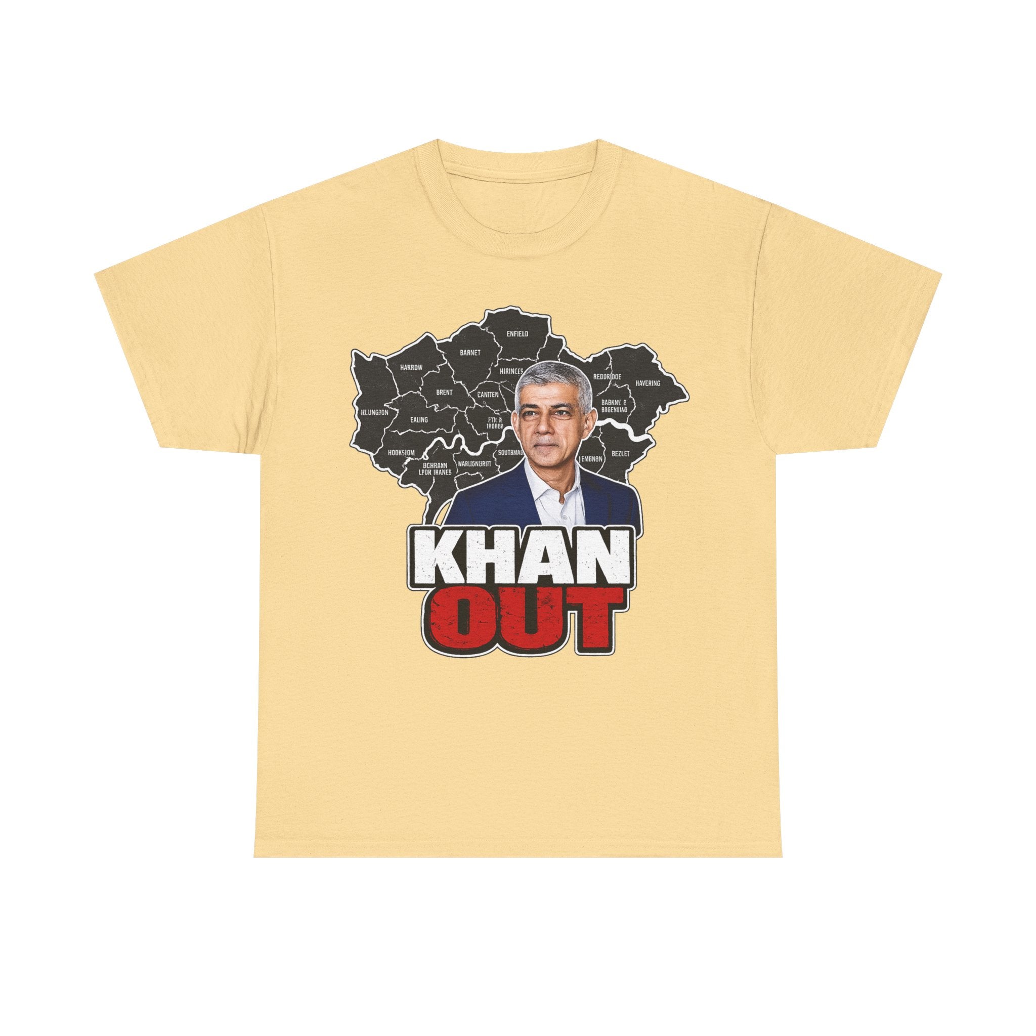 Sadiq Khan Out" Political Protest Tee with Sadiq Khan Graphic T-Shirt