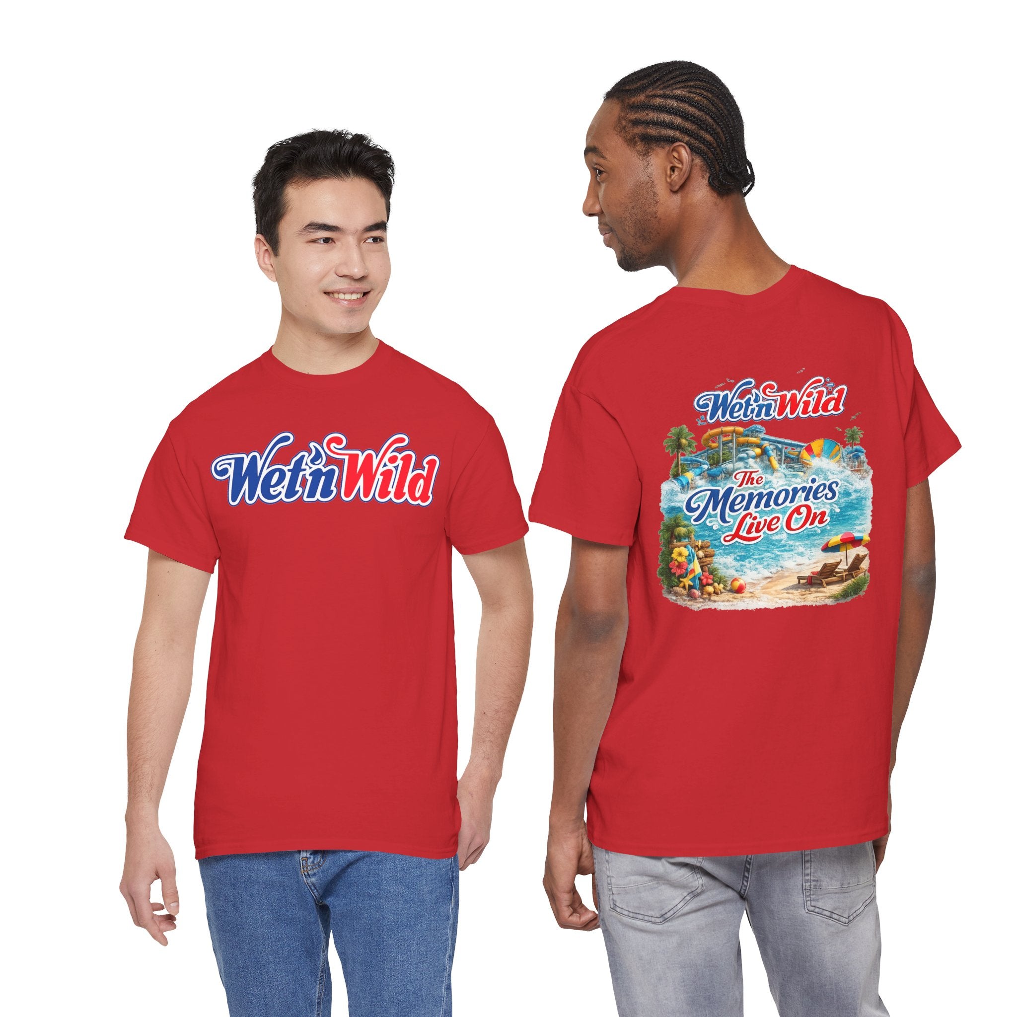 Wet'n Wild Beach Tee — "The Memories Live On" Retro Island Graphic Shirt