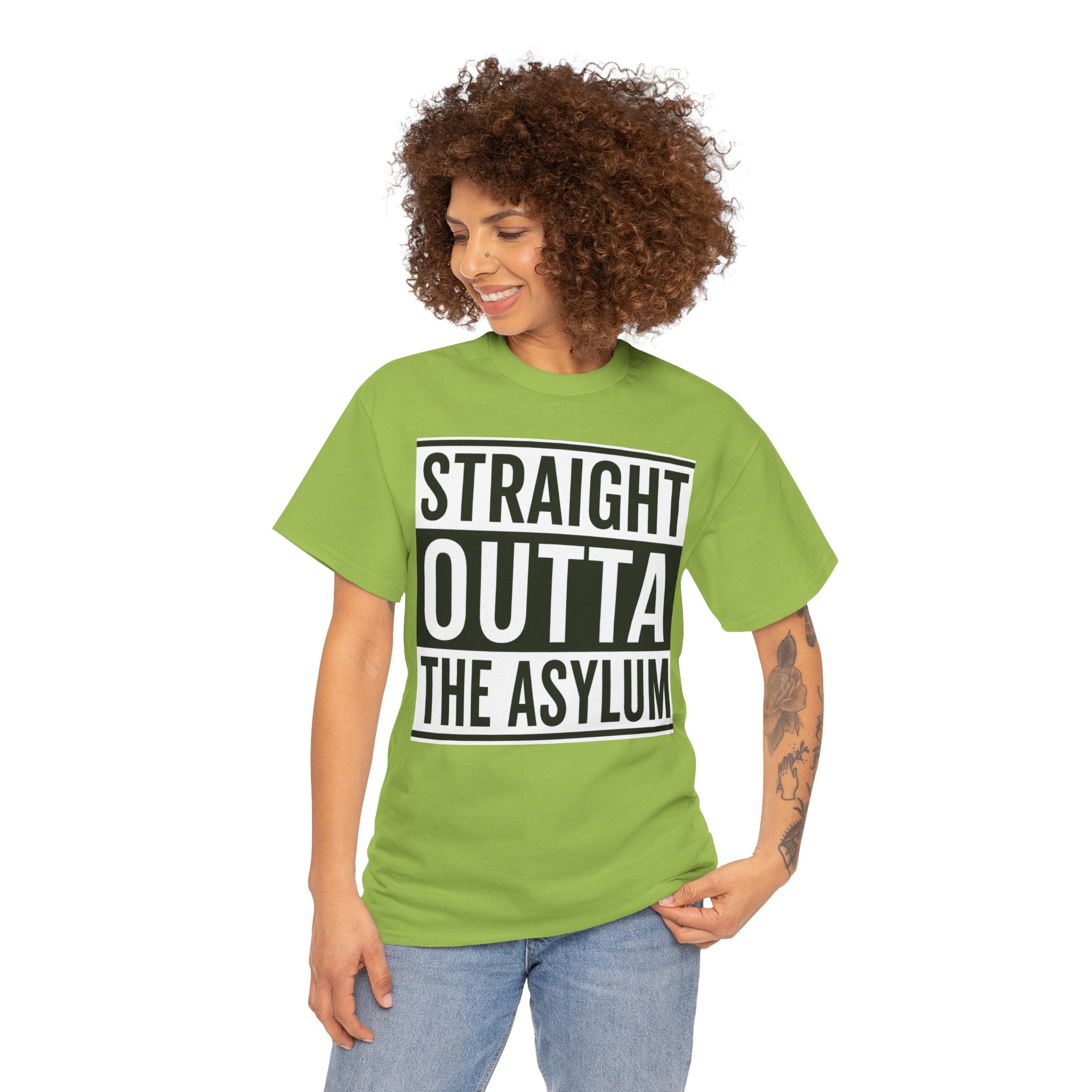 Straight Outta the Asylum T-Shirt – Graphic Statement Tee