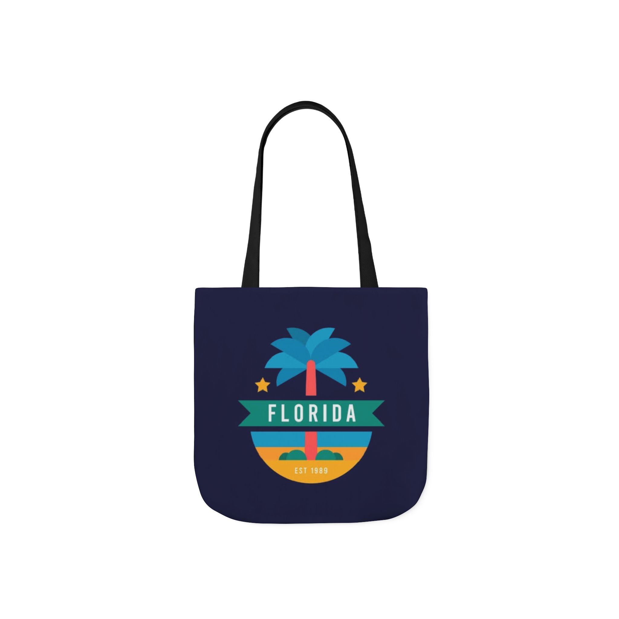 Florida Palm Beach Canvas Tote Bag — Retro Sunshine Travel Tote