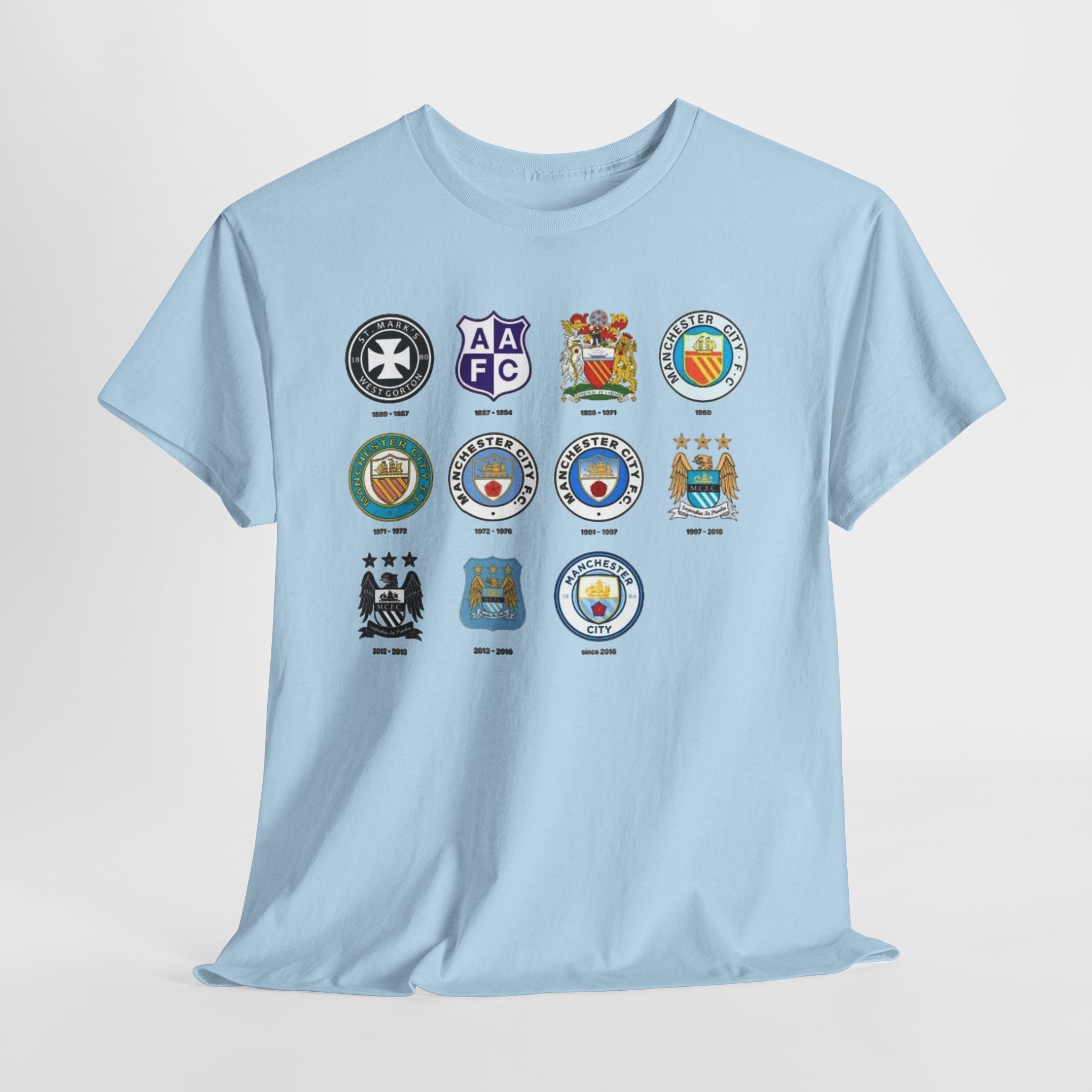 Manchester City Football Club Crest Inspired Tee — Classic Soccer Logos Graphic T‑Shirt