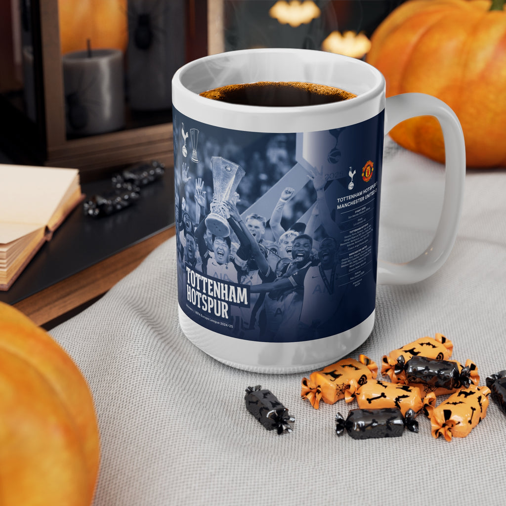 2025 UEFA Europa League Winners Programme Cover Inspired Ceramic Coffee Mug — 11oz & 15oz