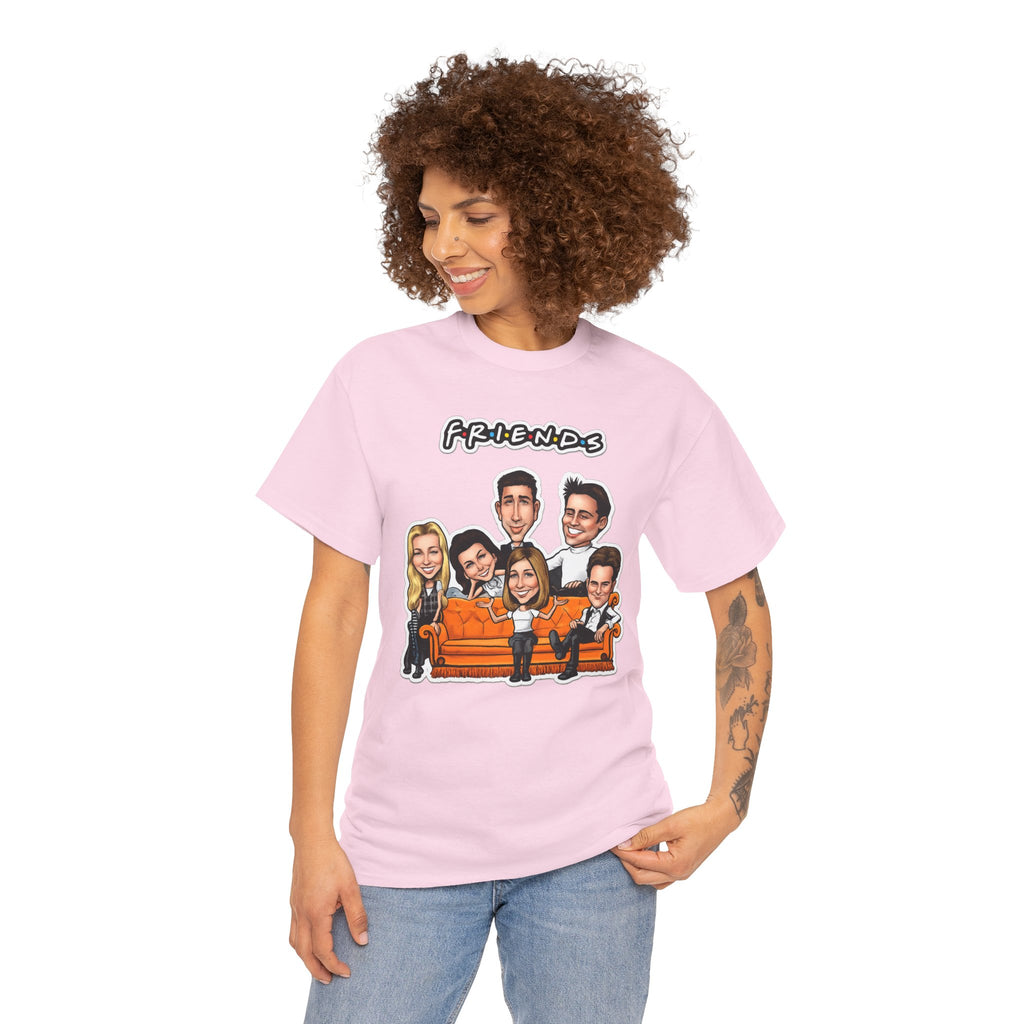 Friends TV Show Cartoon Cast T-Shirt — Iconic Couch Graphic Tee