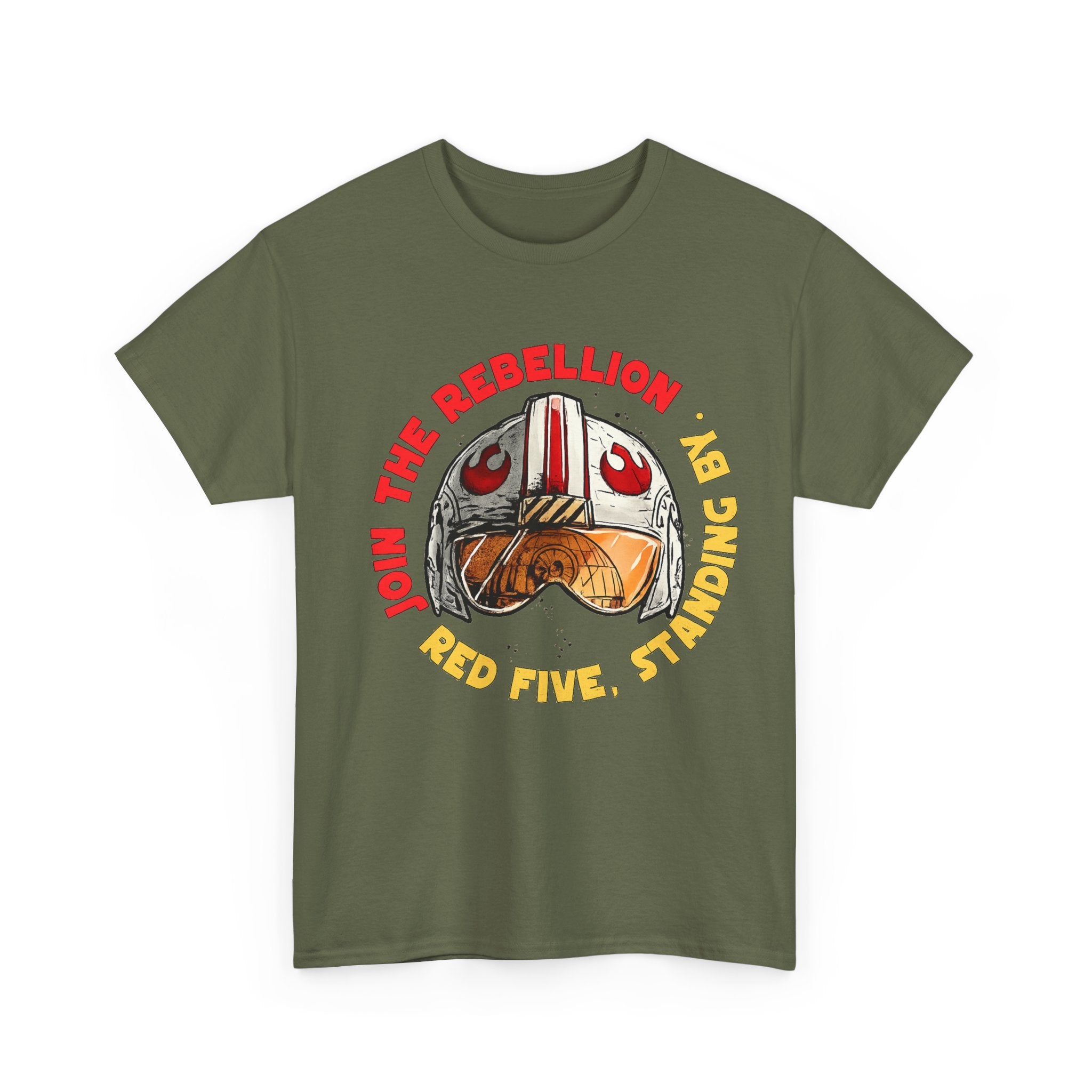 Rebel Pilot T-Shirt — "Join the Rebellion, Red Five" Vintage Helmet Design