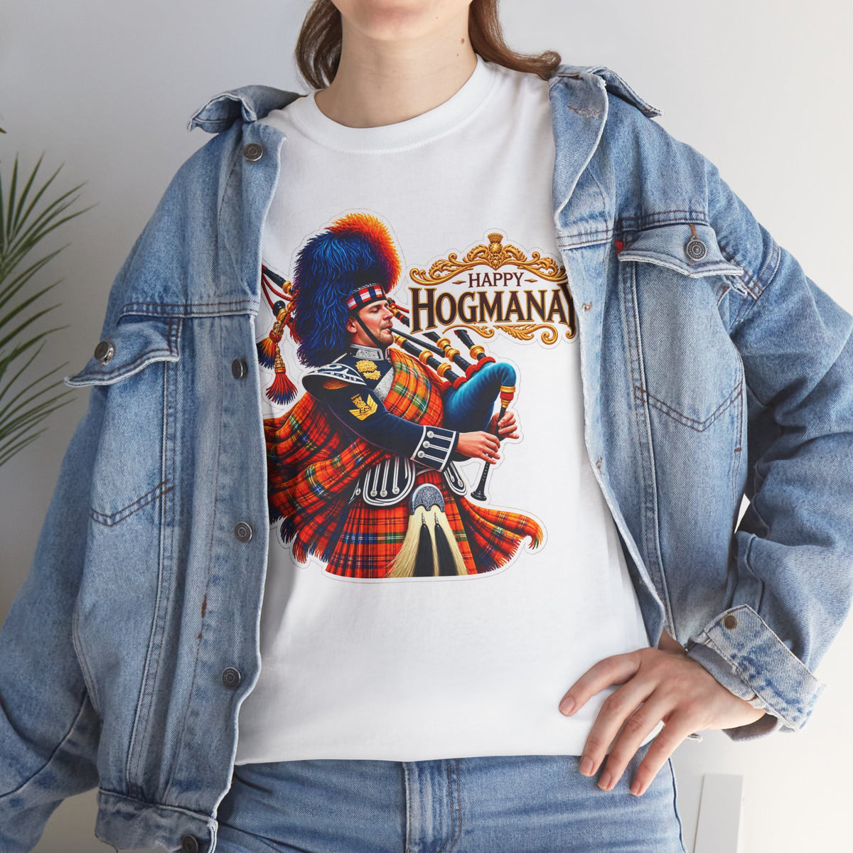 Hogmanay Bagpiper T‑Shirt — Happy Hogmanay Scottish New Year Tee