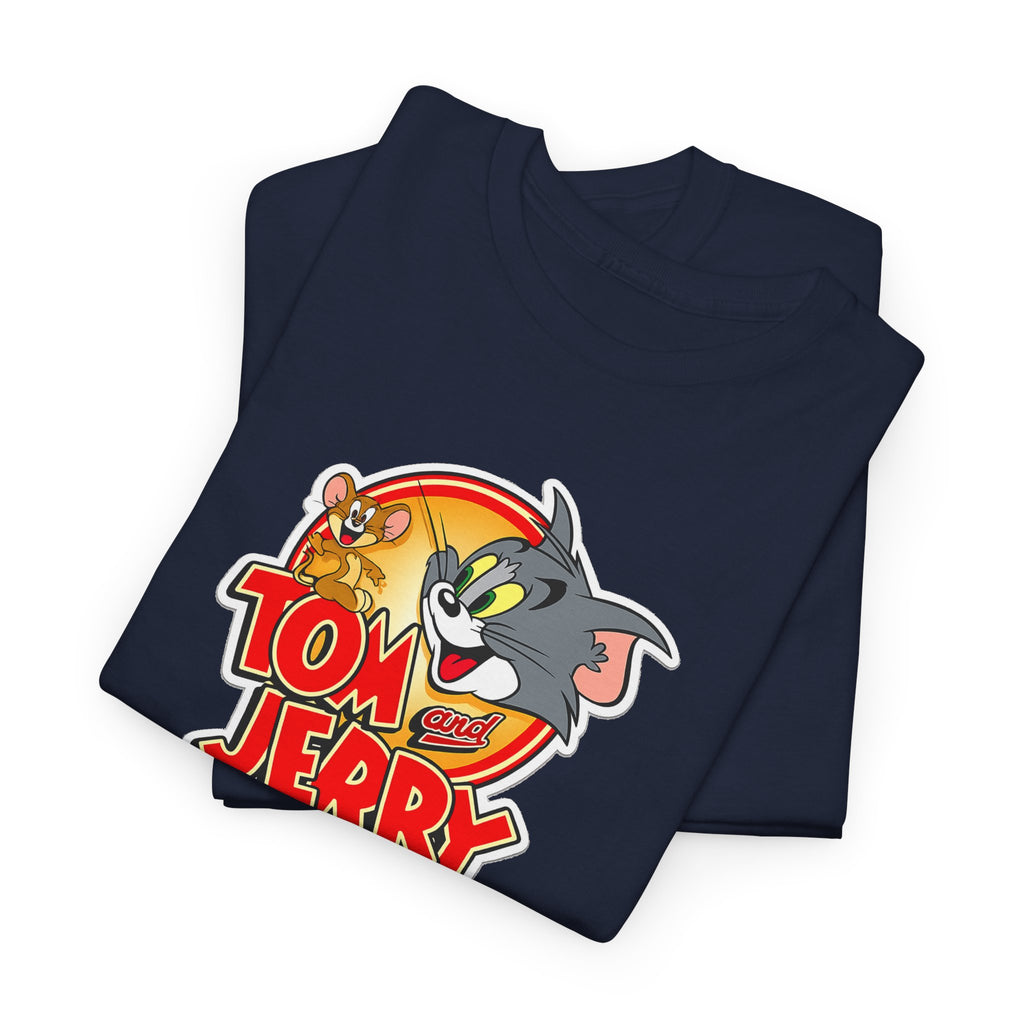 Tom & Jerry Retro Logo Cotton Tee — Classic Cartoon Graphic T-Shirt