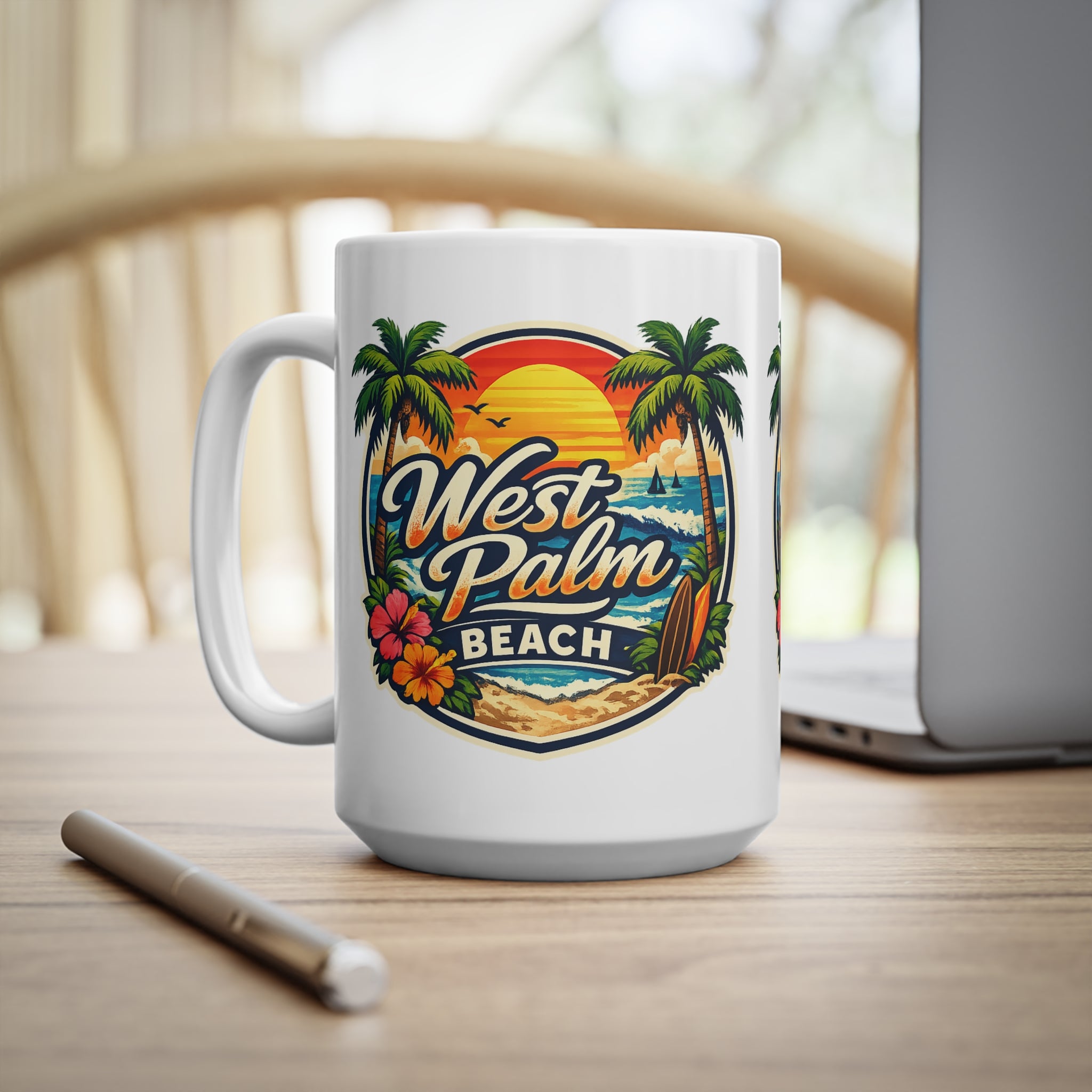 West Palm Beach Ceramic Coffee Cups, 11oz, 15oz