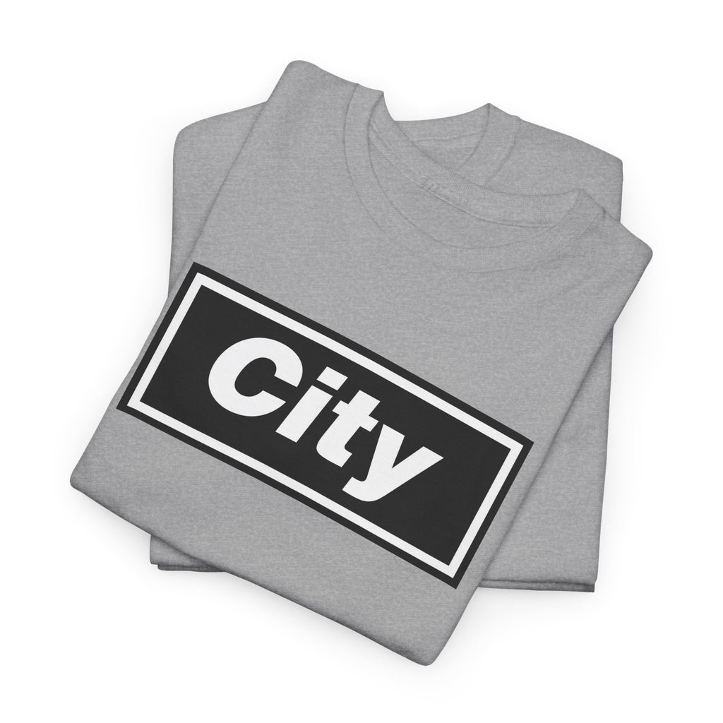 Man City Inspired Box Logo T‑Shirt — Minimal Urban Graphic Tee