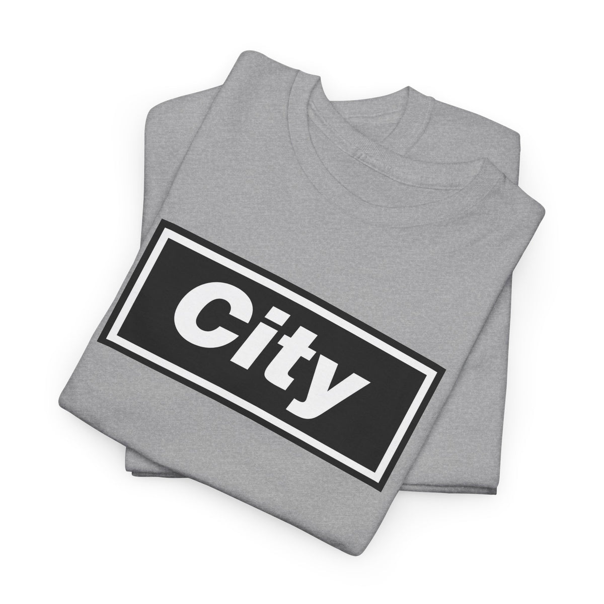Man City Inspired Box Logo T‑Shirt — Minimal Urban Graphic Tee