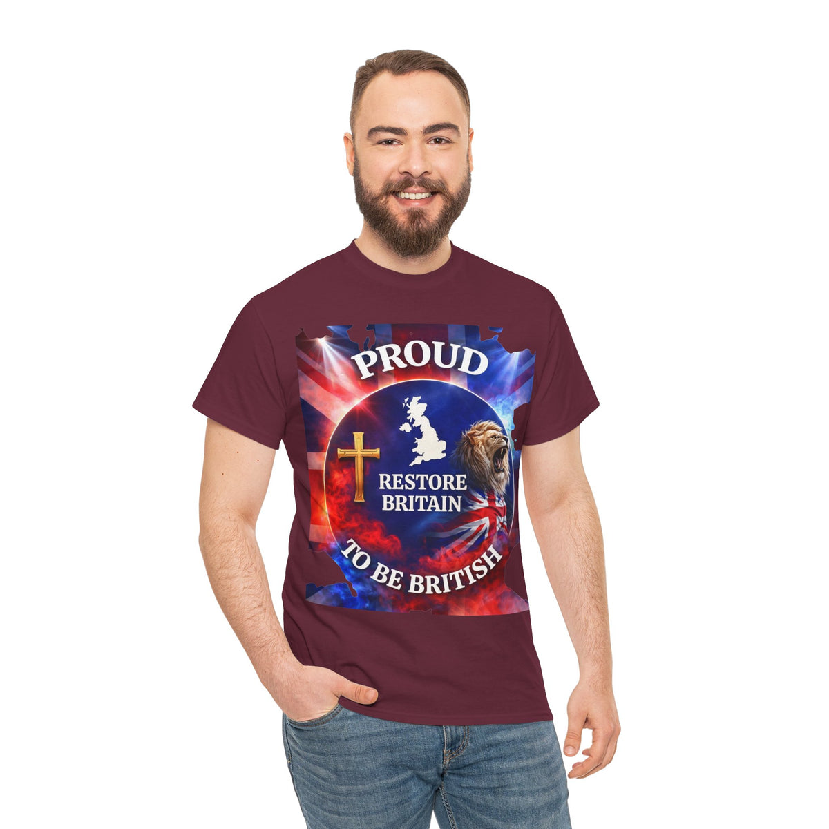 Proud to Be British Restore Britain Cotton T‑Shirt