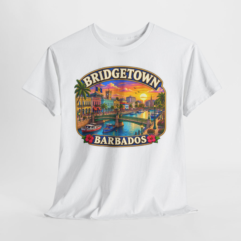 Bridgetown Barbados Vintage Sunset Tee — Caribbean Travel Souvenir T-Shirt