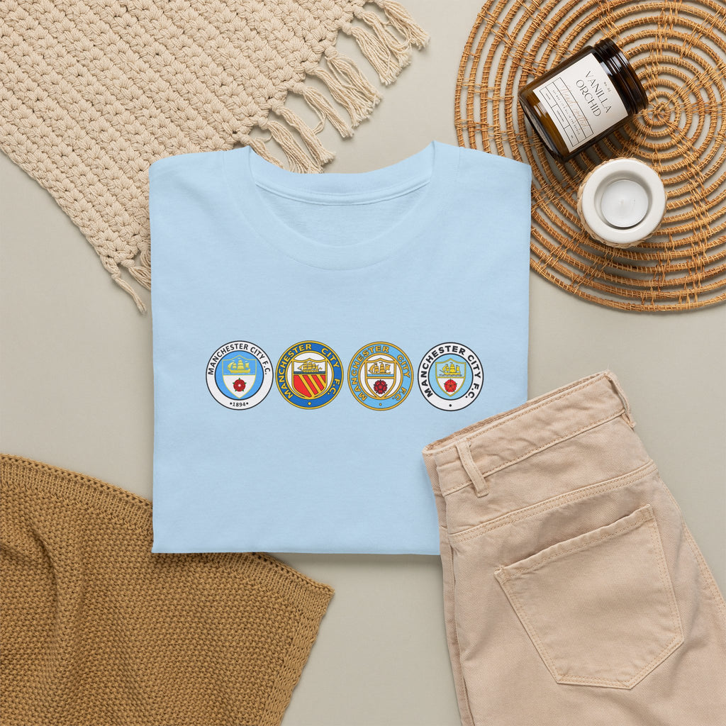 Man City Retro Crest Inspired Cotton T-Shirt