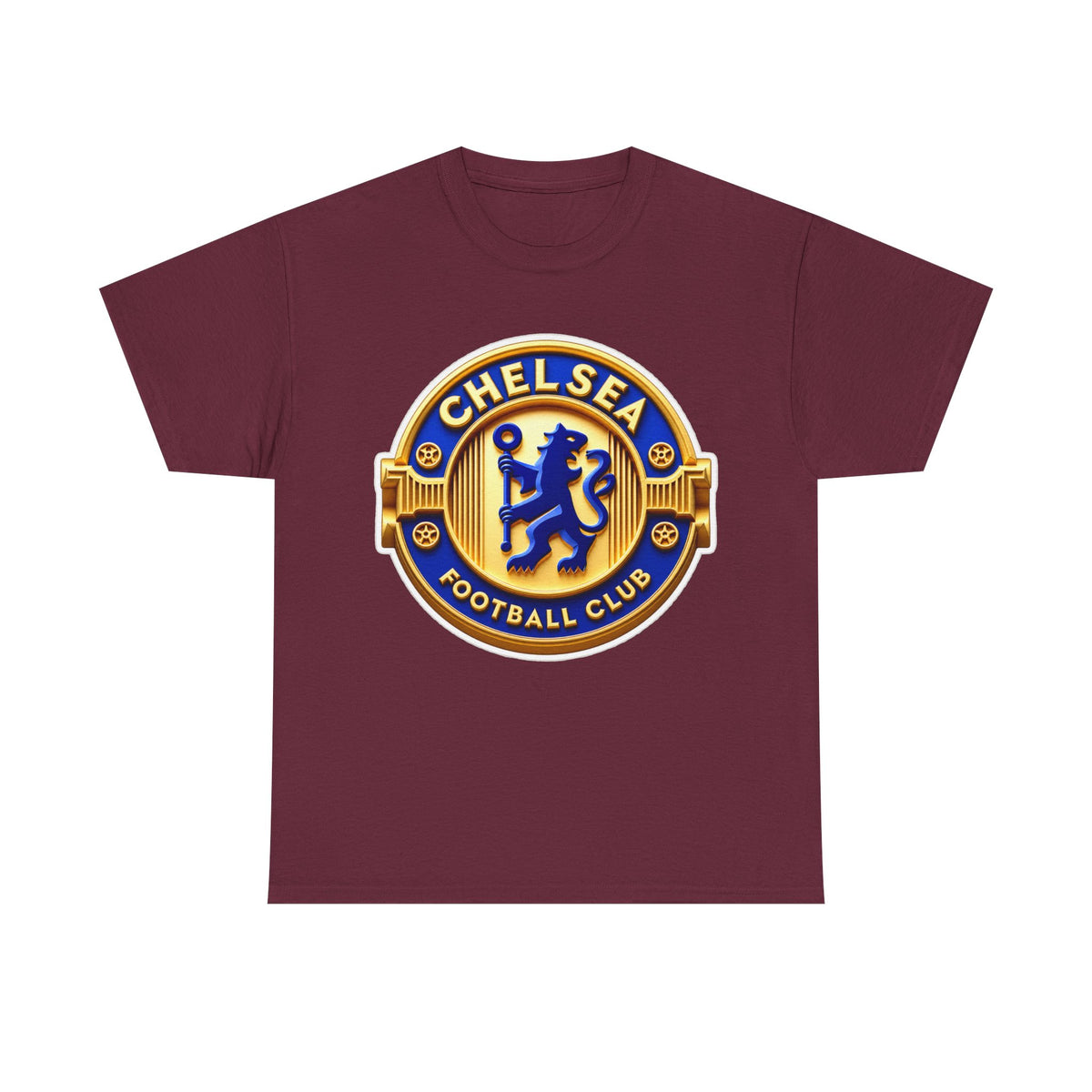 Chelsea Football Club Crest Tee — Retro Blue & Gold Soccer Emblem T-Shirt