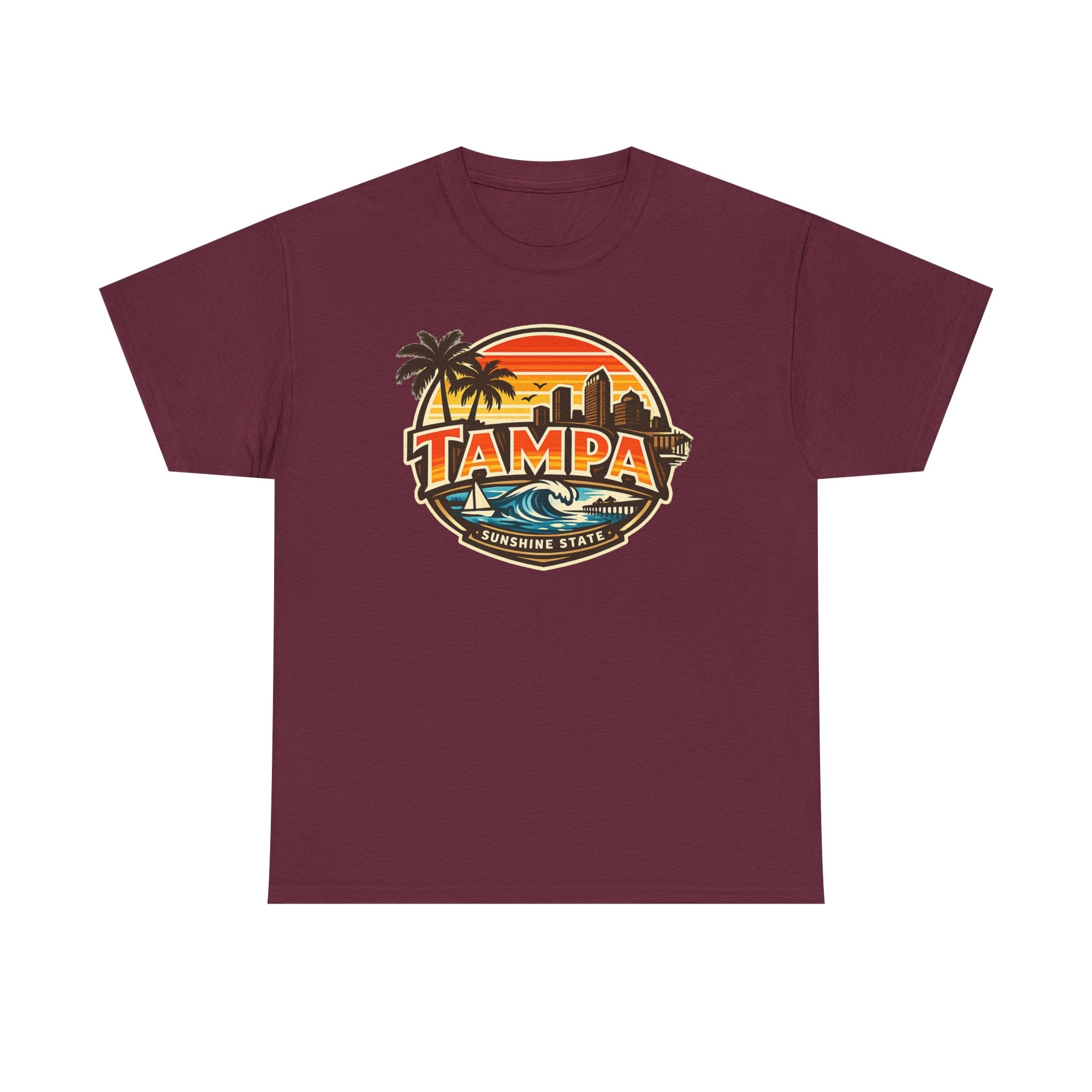Tampa Retro Sunset T-Shirt – Vintage Palm Beach Skyline Tee