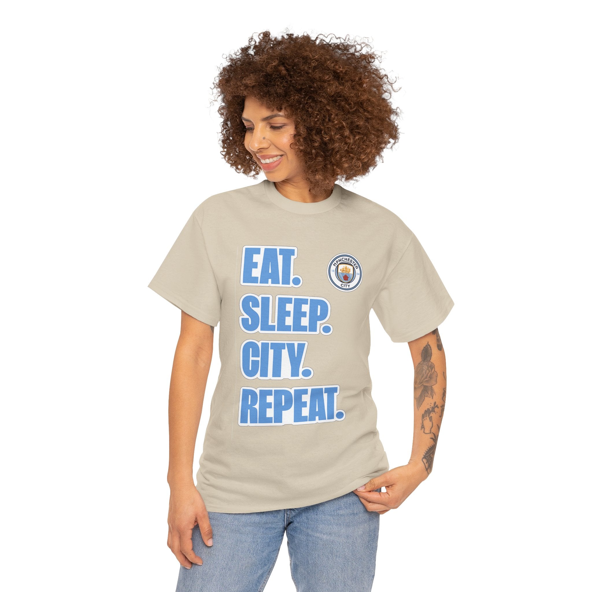 Eat. Sleep. City. Repeat. T‑Shirt — Manchester City Fan Tee