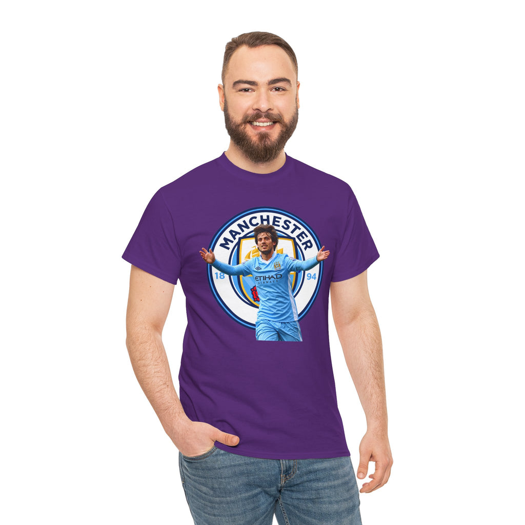 David Silva Manchester Legend Football Tee — Player Celebration Design