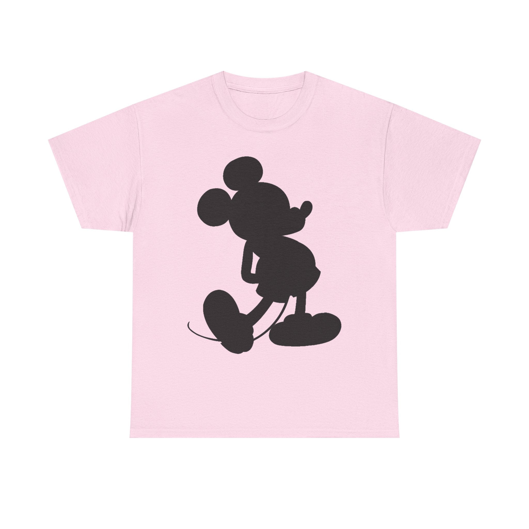 Mickey Mouse Silhouette Graphic Tee — Retro Cartoon Shadow T-Shirt