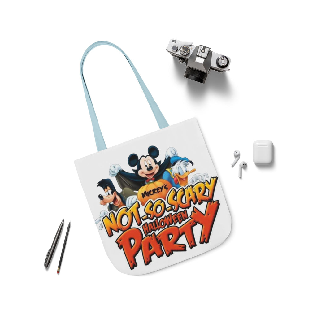 Halloween Party Canvas Tote Bag — "Not-So-Scary Halloween Party" Graphic