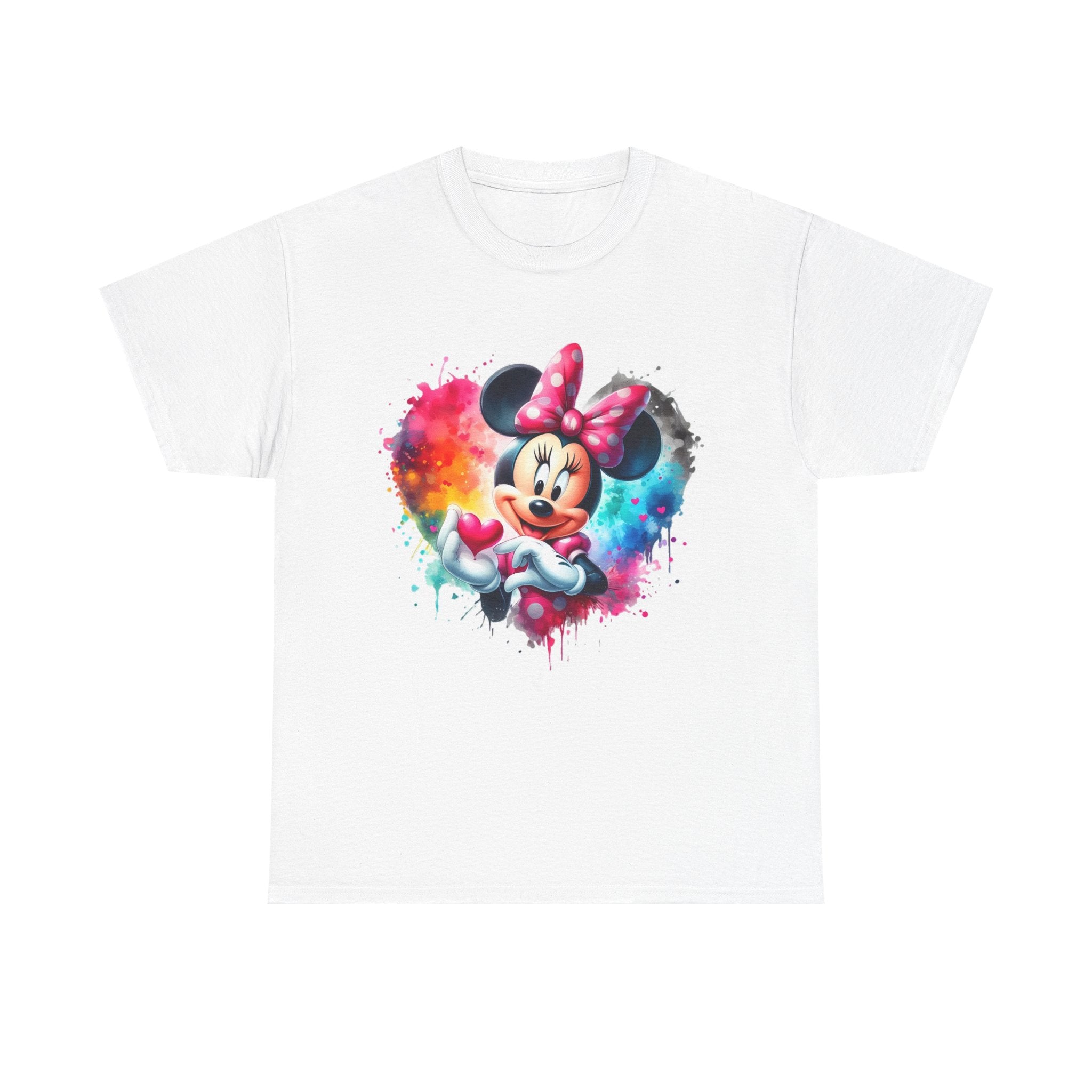 Minnie Mouse Watercolor Heart T‑Shirt