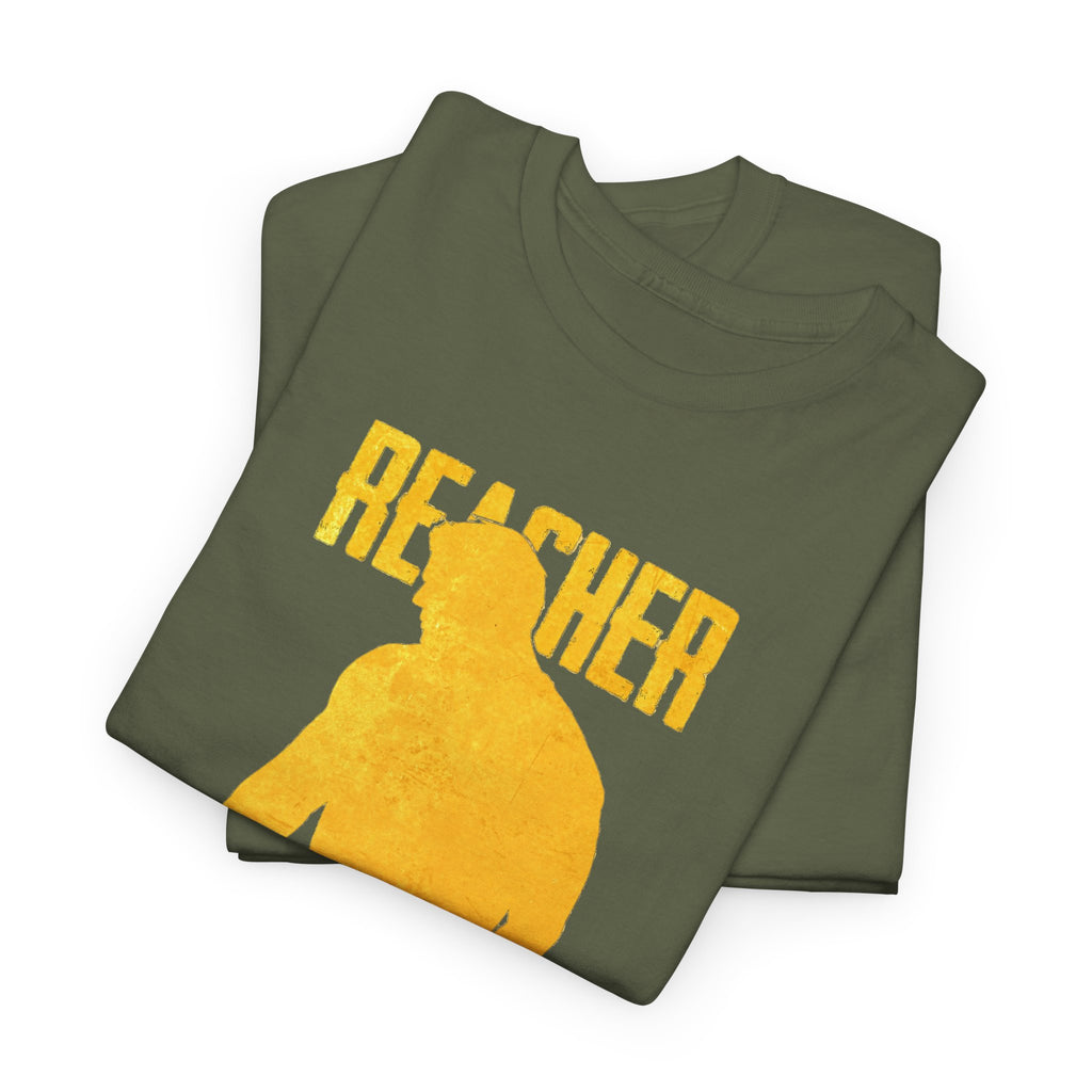 Reacher Silhouette Tee – Bold Yellow Graphic Shirt