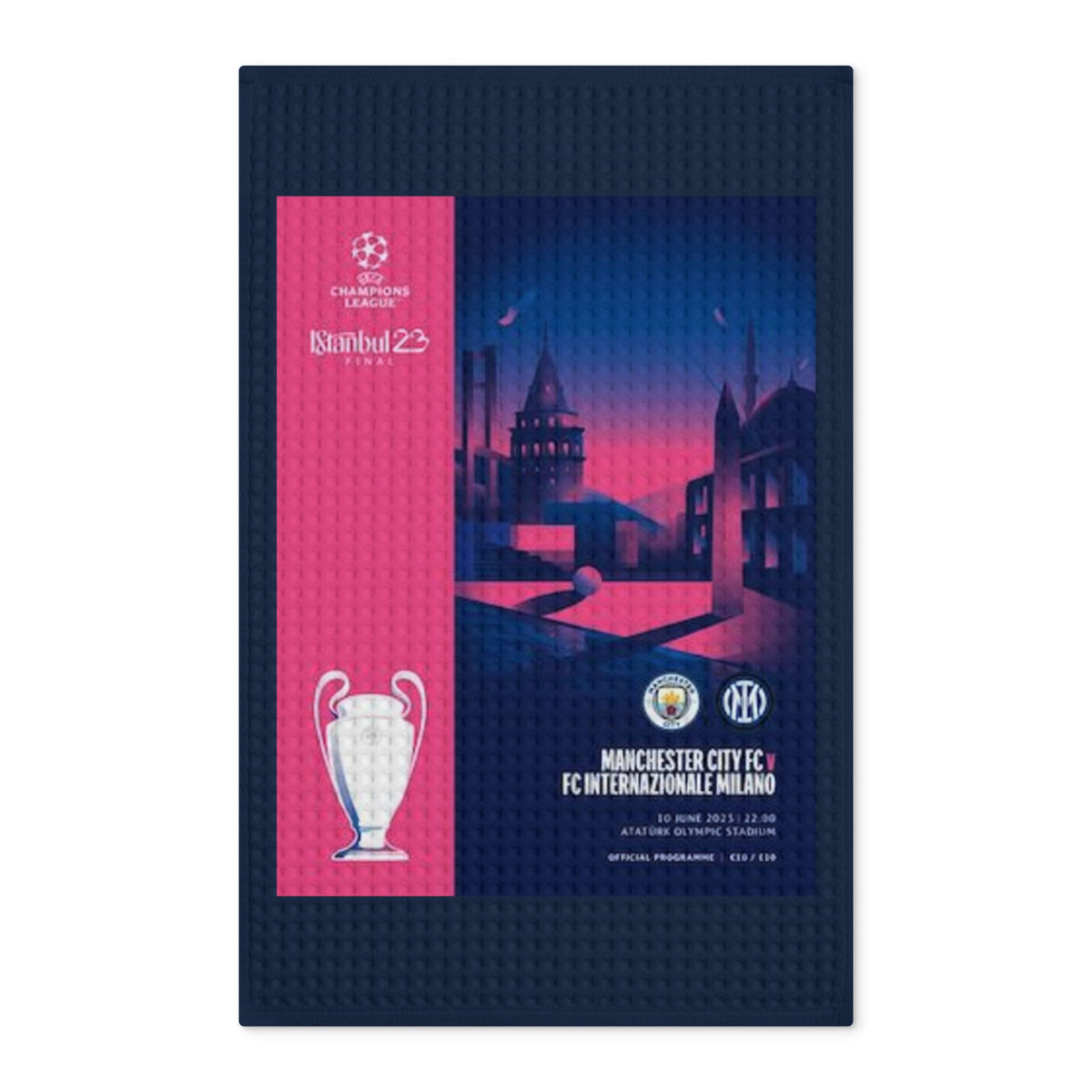 2023 Champions League Final Programme Cover Inspired Waffle Tea Towel