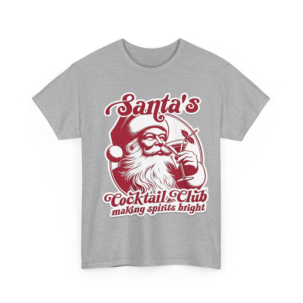 Santa’s Cocktail Club Tee — "Making Spirits Bright" Christmas Shirt