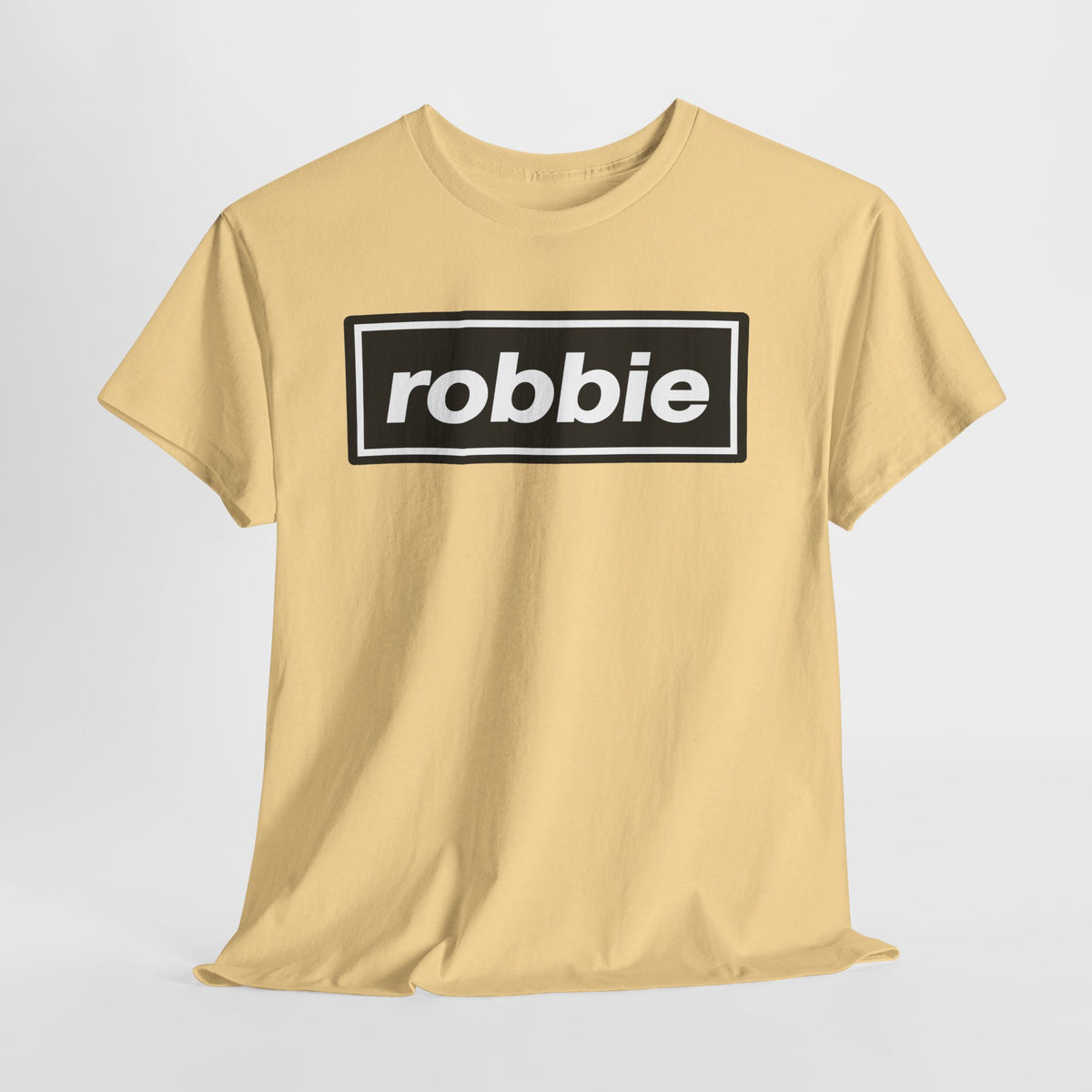 Robbie Inspired Cotton T-Shirt — Minimal Black Box Logo T-Shirt