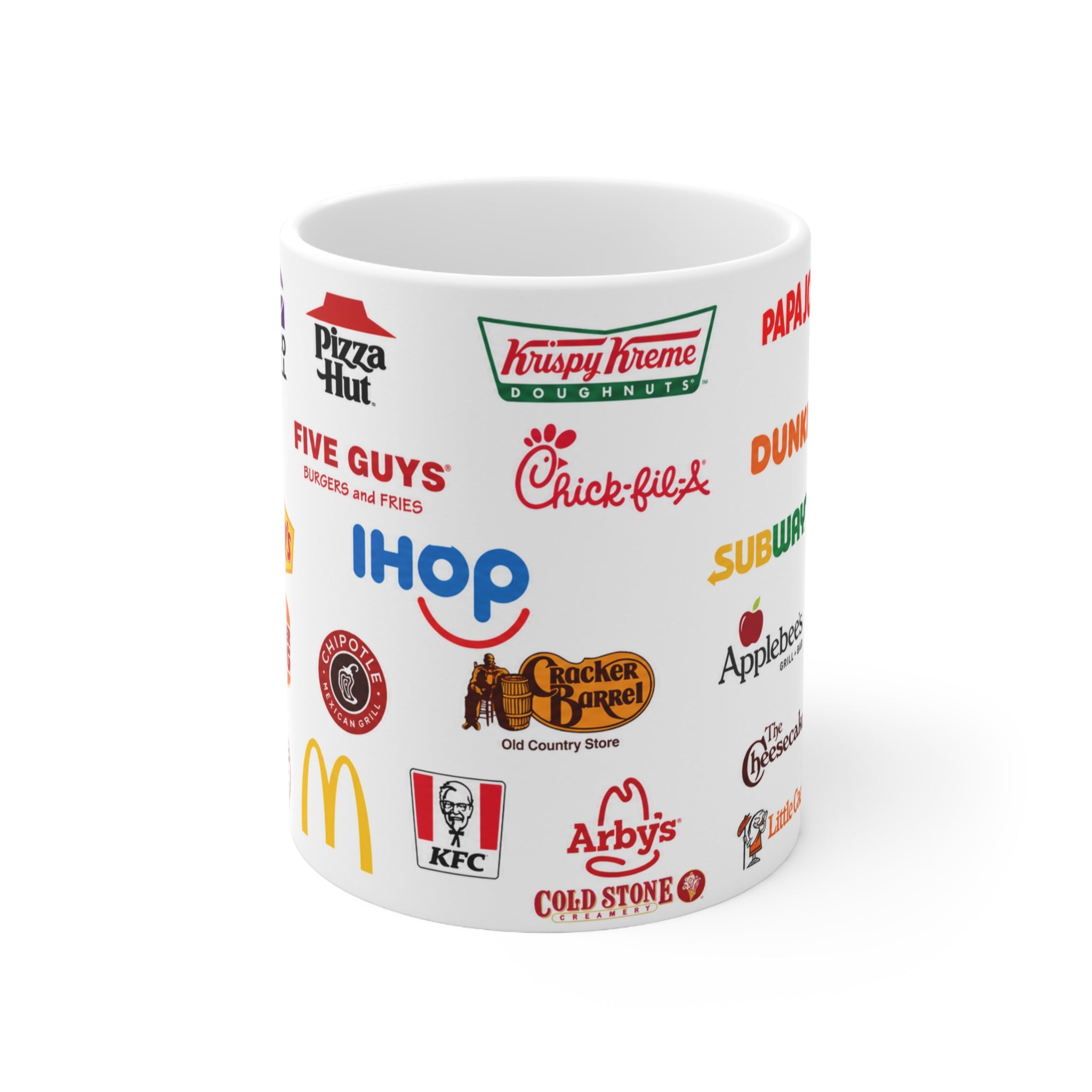 American Fast Food Chain Logos Ceramic Coffee Mug — 11oz & 15oz Collage