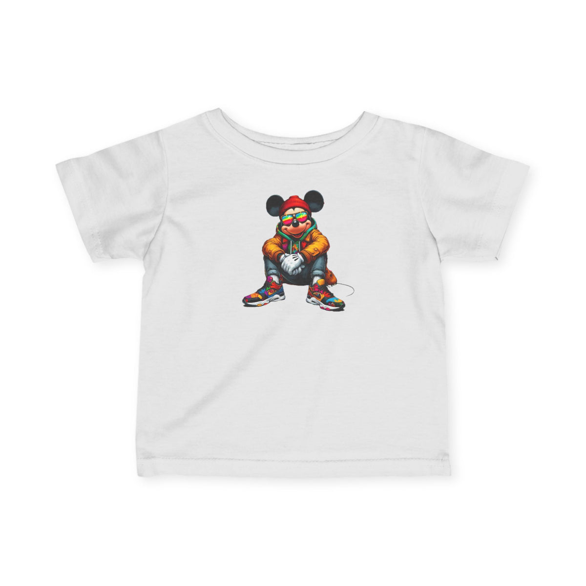 Mickey Mouse Infant Tee — Colorful Cartoon Mouse in Sneakers Baby Shirt