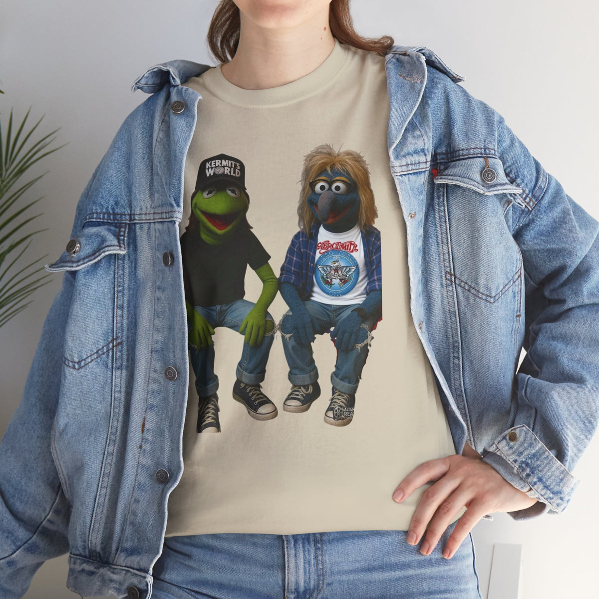 Kermit & Gonzo Waynes World Inspired Character Graphic T-Shirt