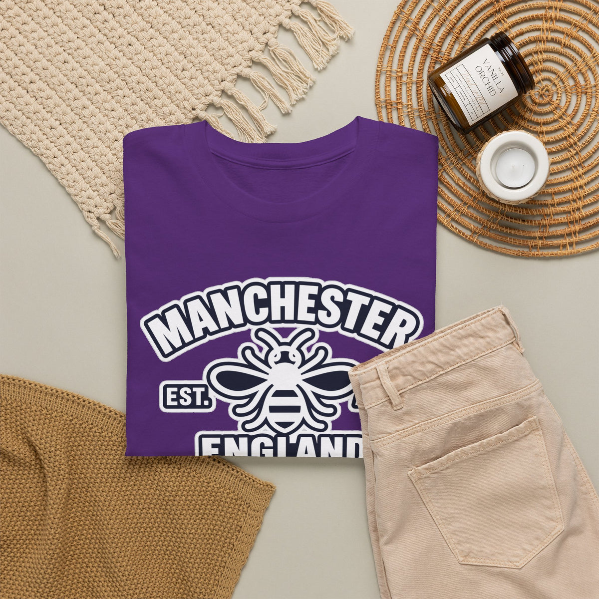 Manchester Bee Cotton T-Shirt – Established 1979 England Graphic Tee