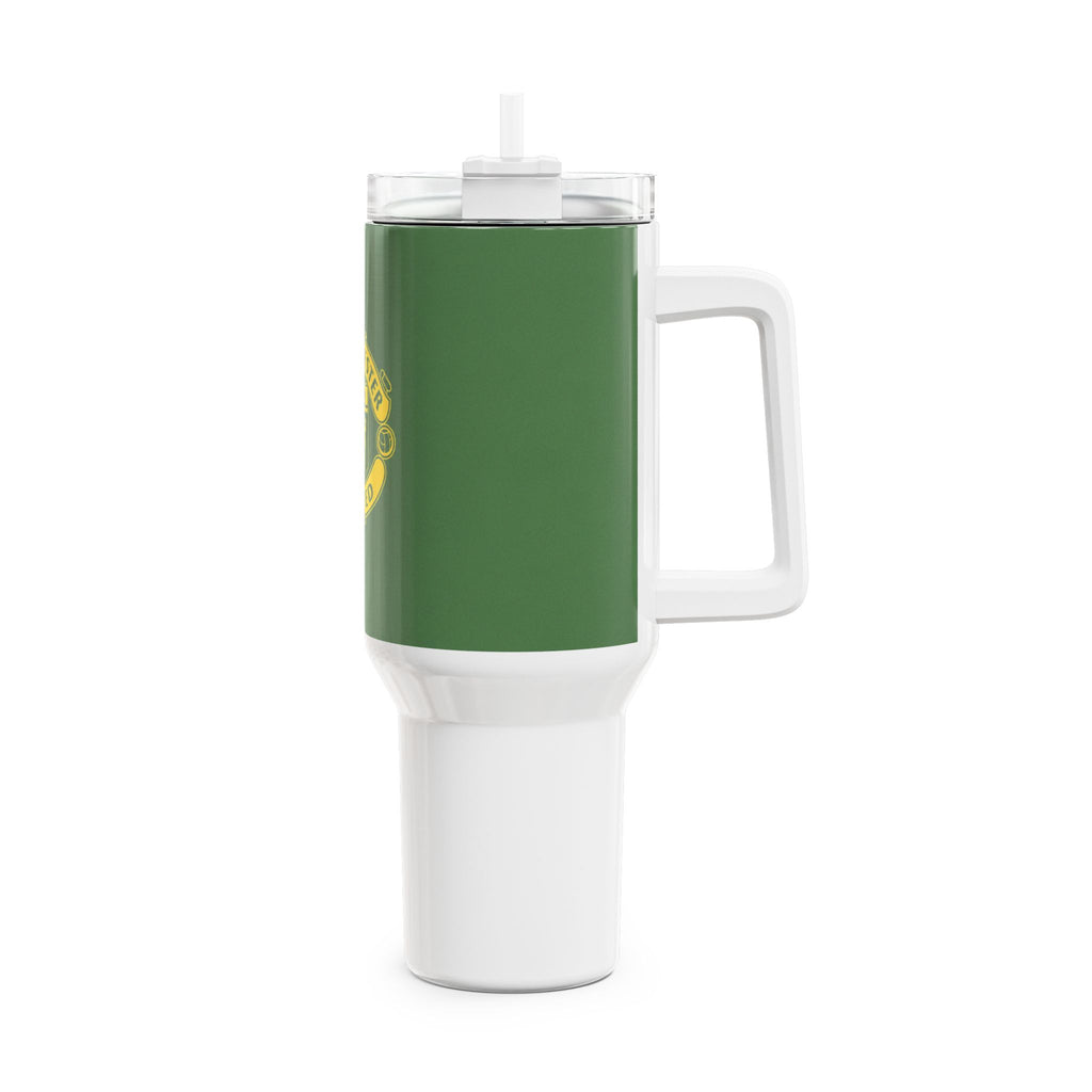 40oz Manchester United Yellow & Green Tumbler – Insulated Travel Cup with Straw