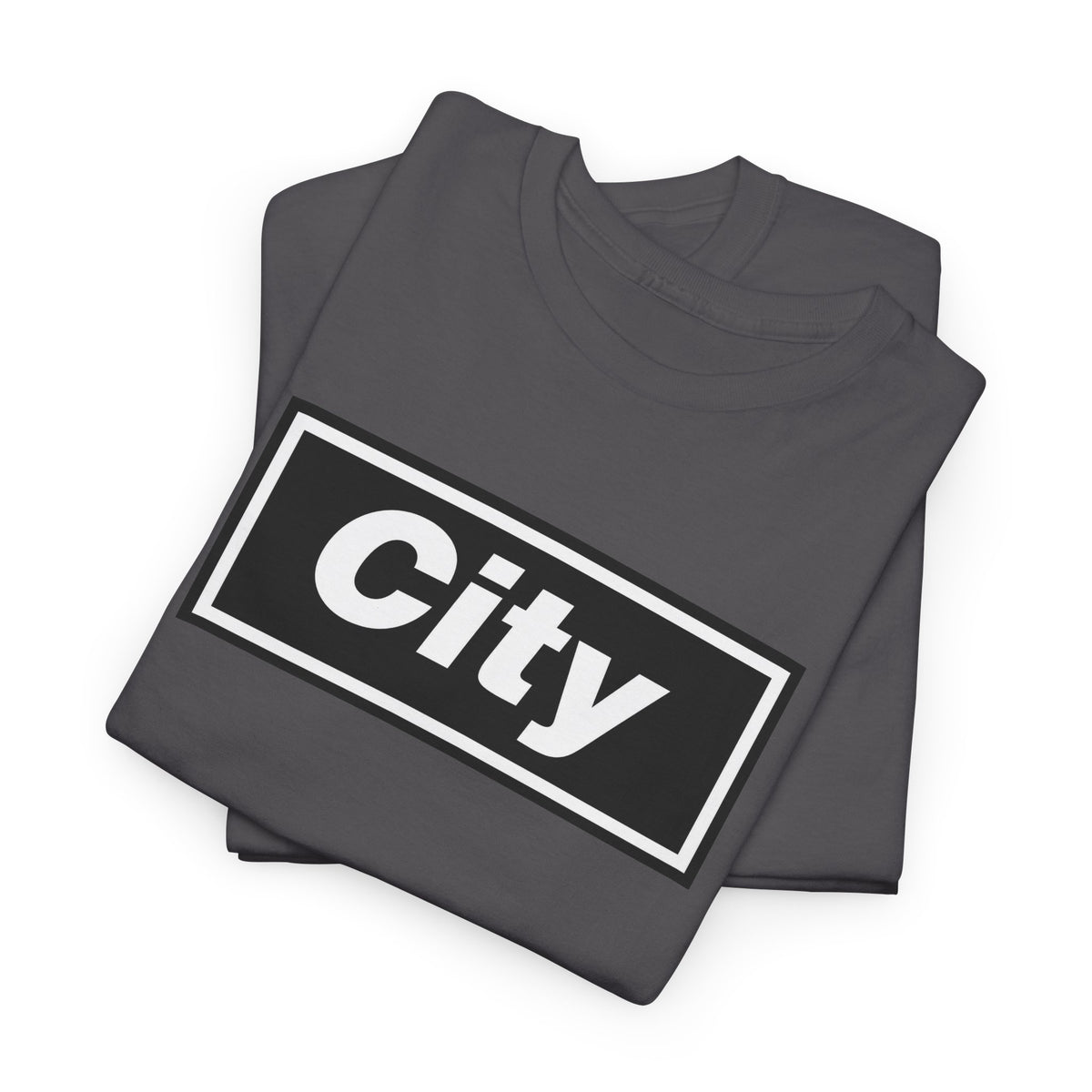 Man City Inspired Box Logo T‑Shirt — Minimal Urban Graphic Tee