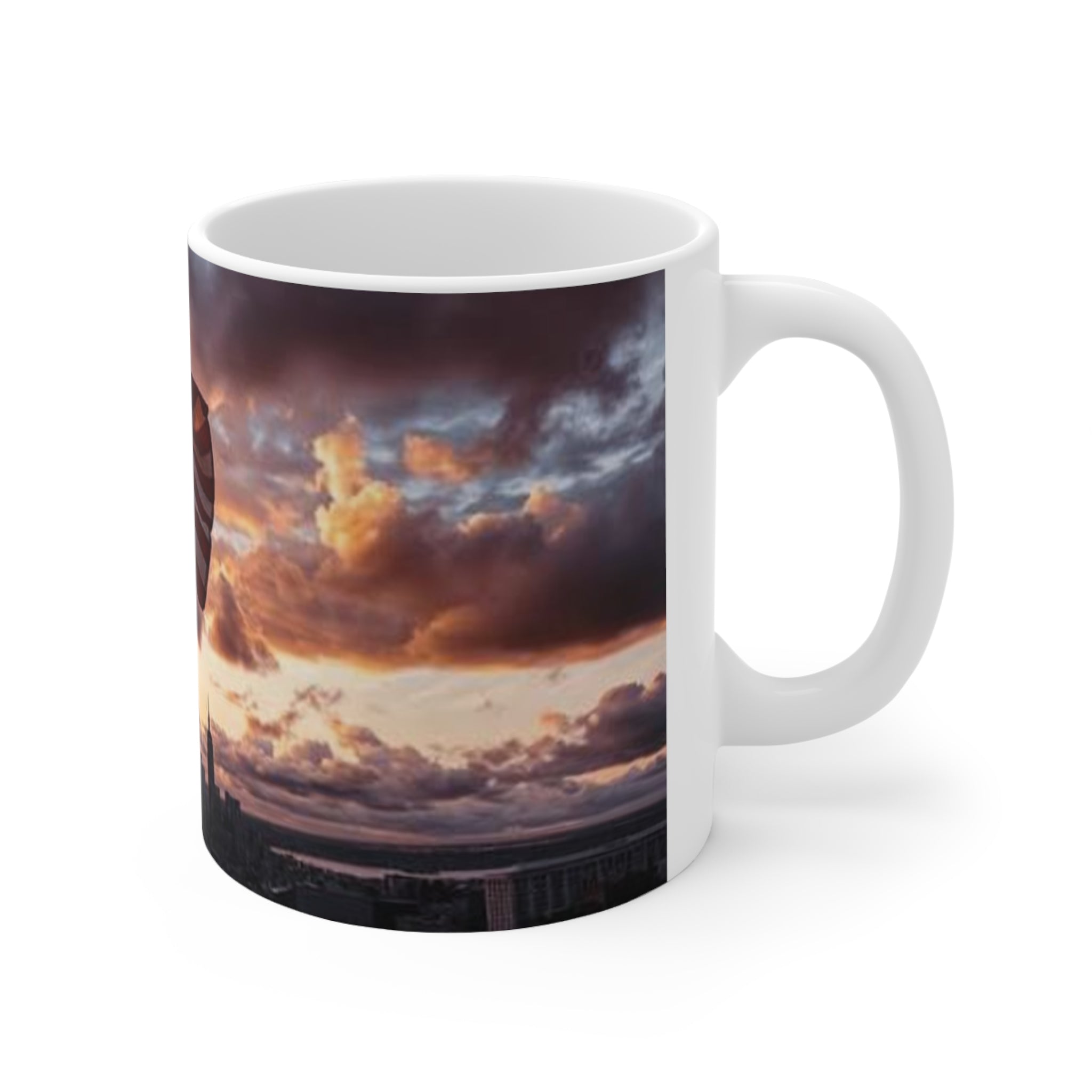 American Flag Sunrise Ceramic Coffee Mug — Patriotic USA 11oz & 15oz