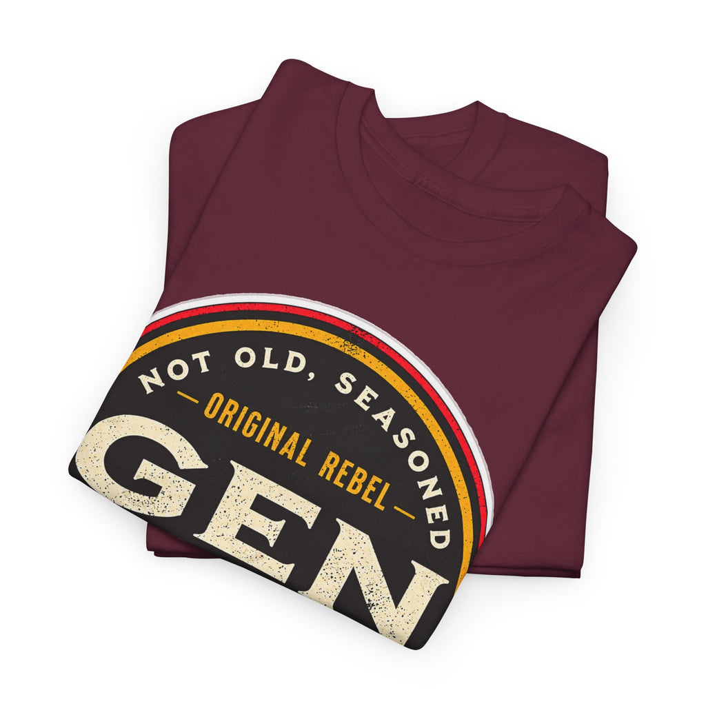 Gen X Tee - 'Not Old, Seasoned' Vintage Rebel Graphic T-Shirt (1965-1980)