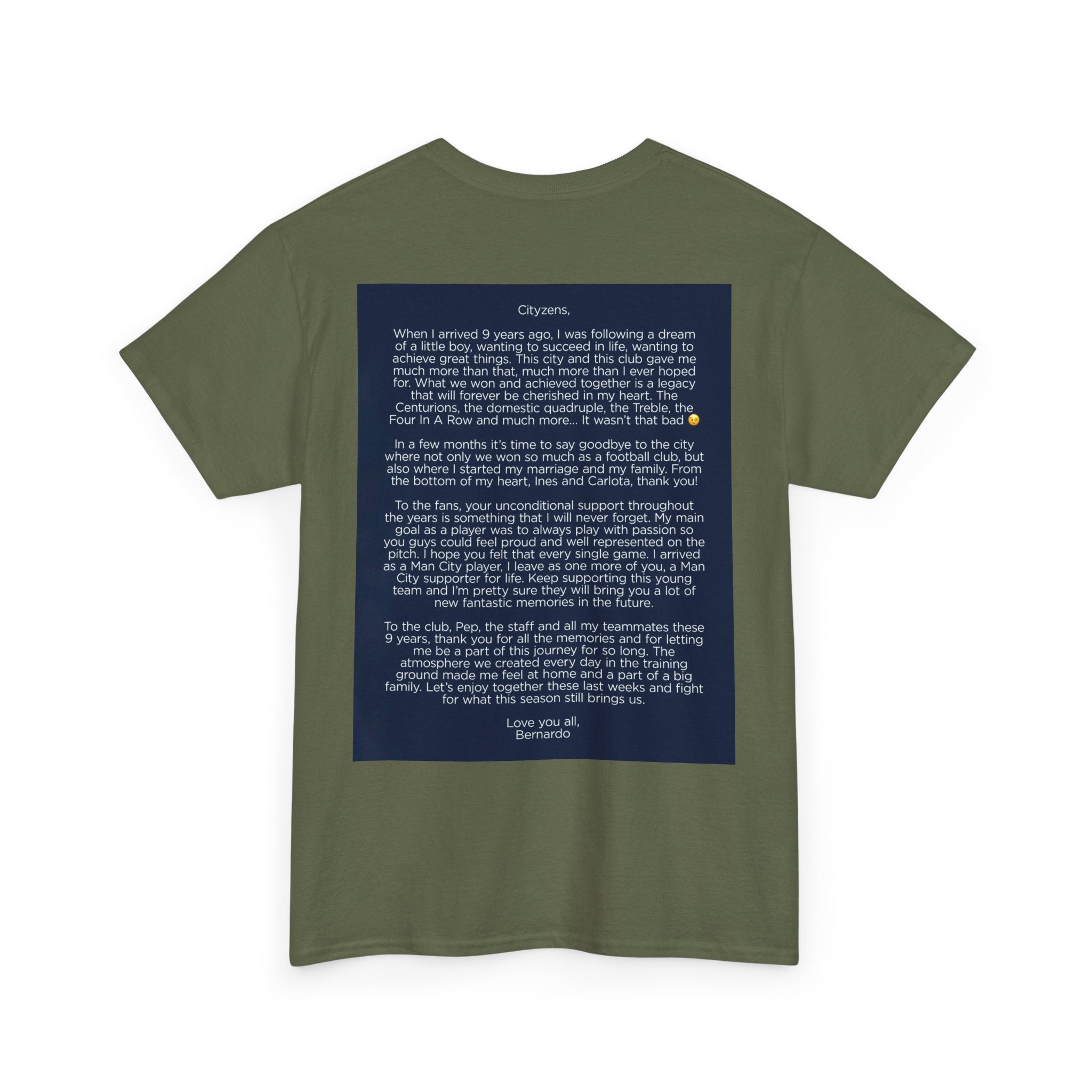 Bernardo Silva Tribute Tee – Inspirational Letter & Celebrating Goal Moment