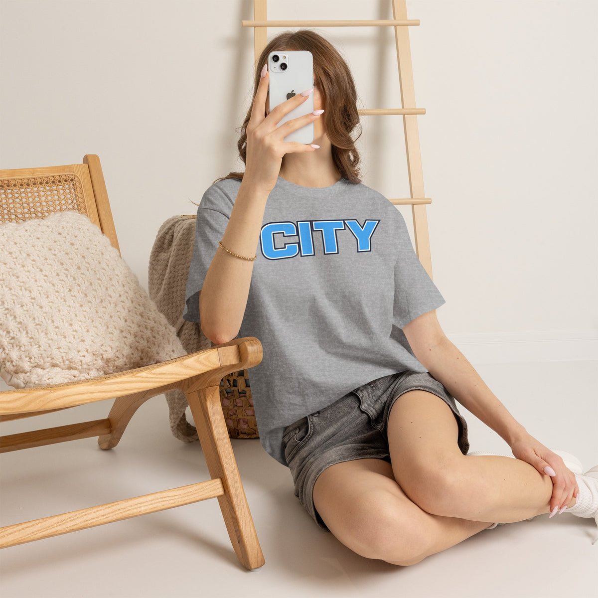 CITY Graphic Tee — Retro Man City Inspired Blue Block Letter T-Shirt